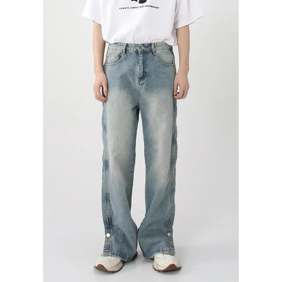 Japanese Brand Retro loose straight leg micro flared jeans Size US 32 / EU 48 - 5 Thumbnail