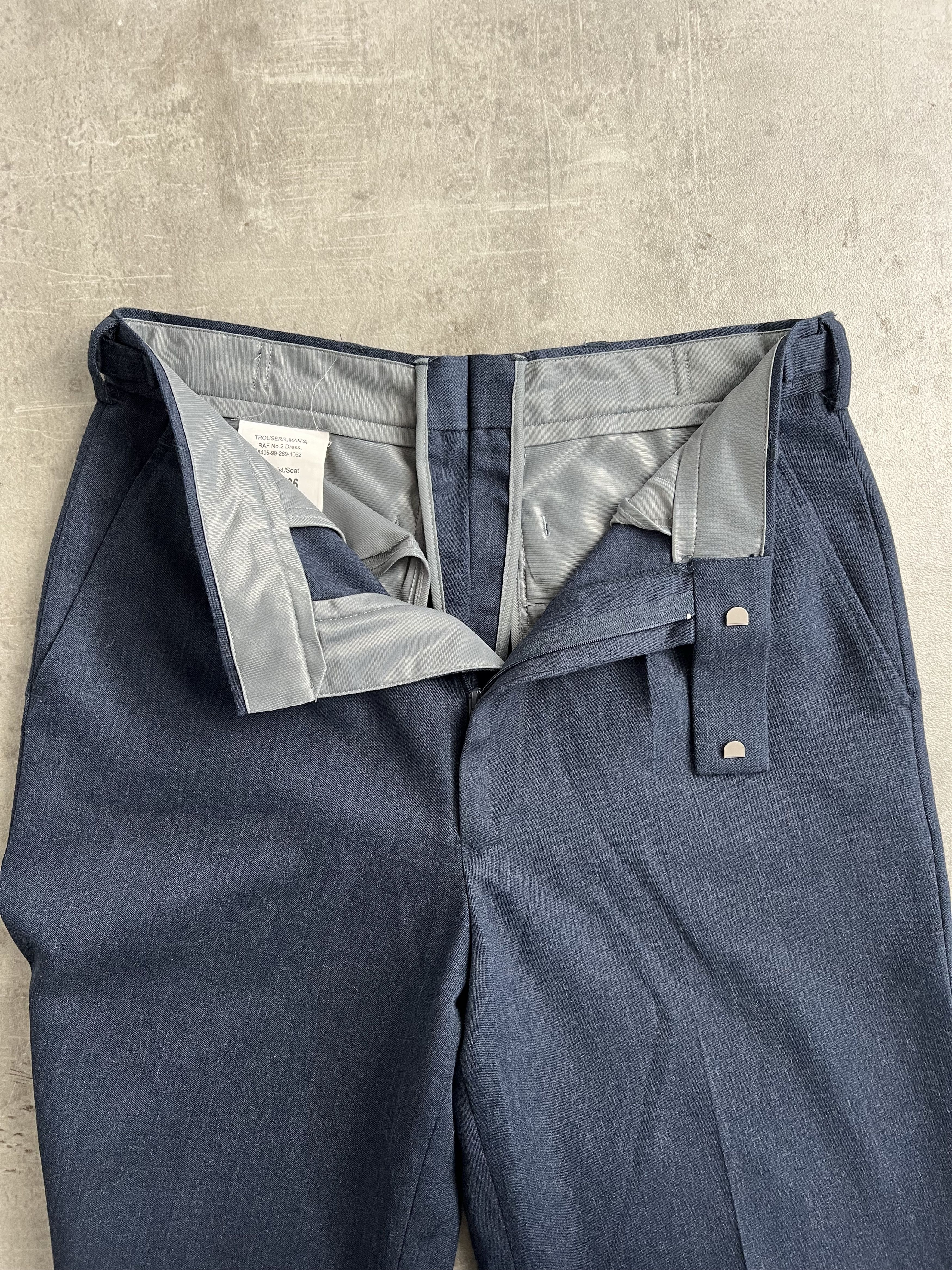 Vintage BRITISH AIR FORCE WOOL TAILOR PANTS BLUE Size US 33 - 4 Thumbnail