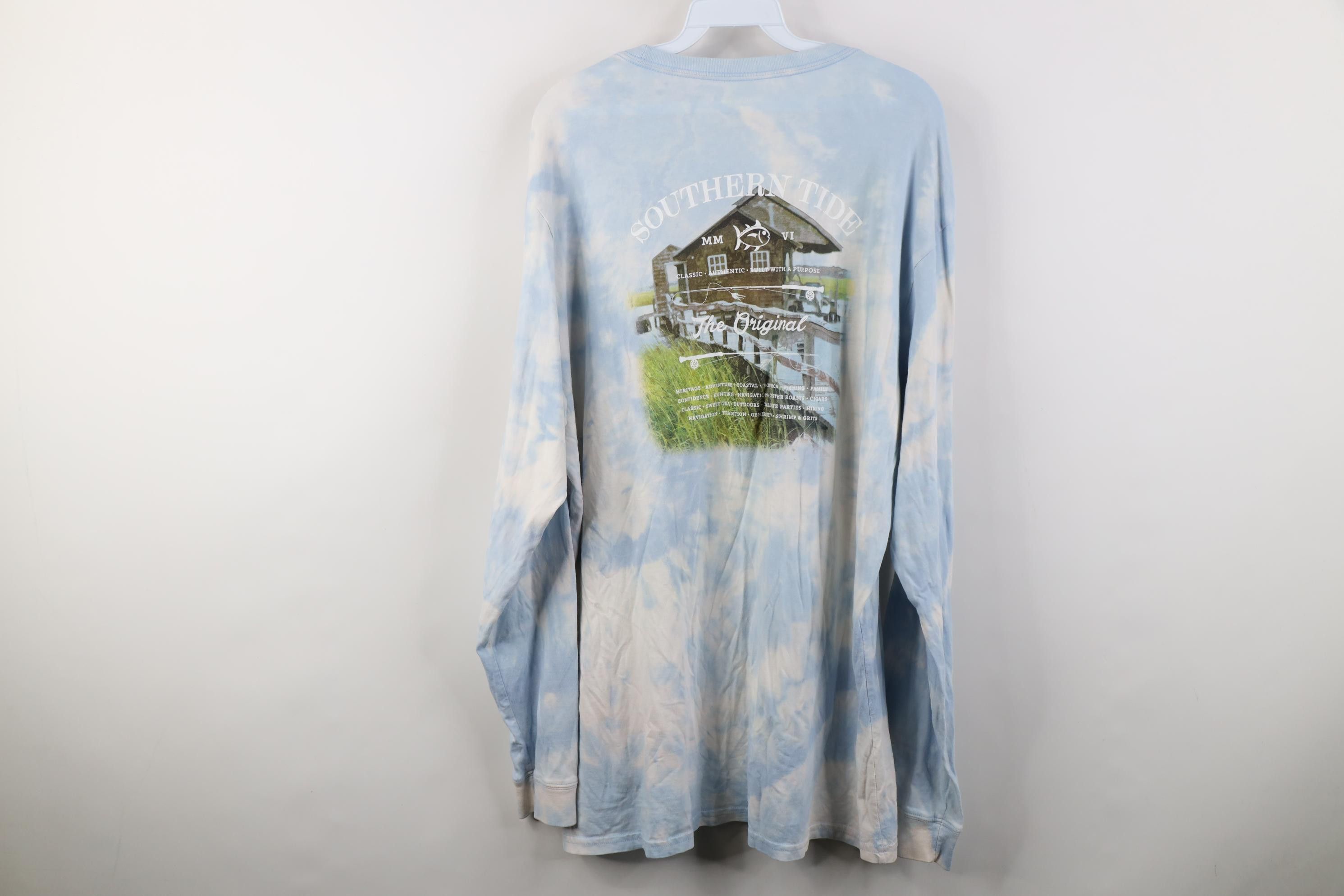Southern Tide Southern Tide Acid Wash Fishing Long Sleeve Pocket T-Shirt Size US XL / EU 56 / 4 - 12 Thumbnail