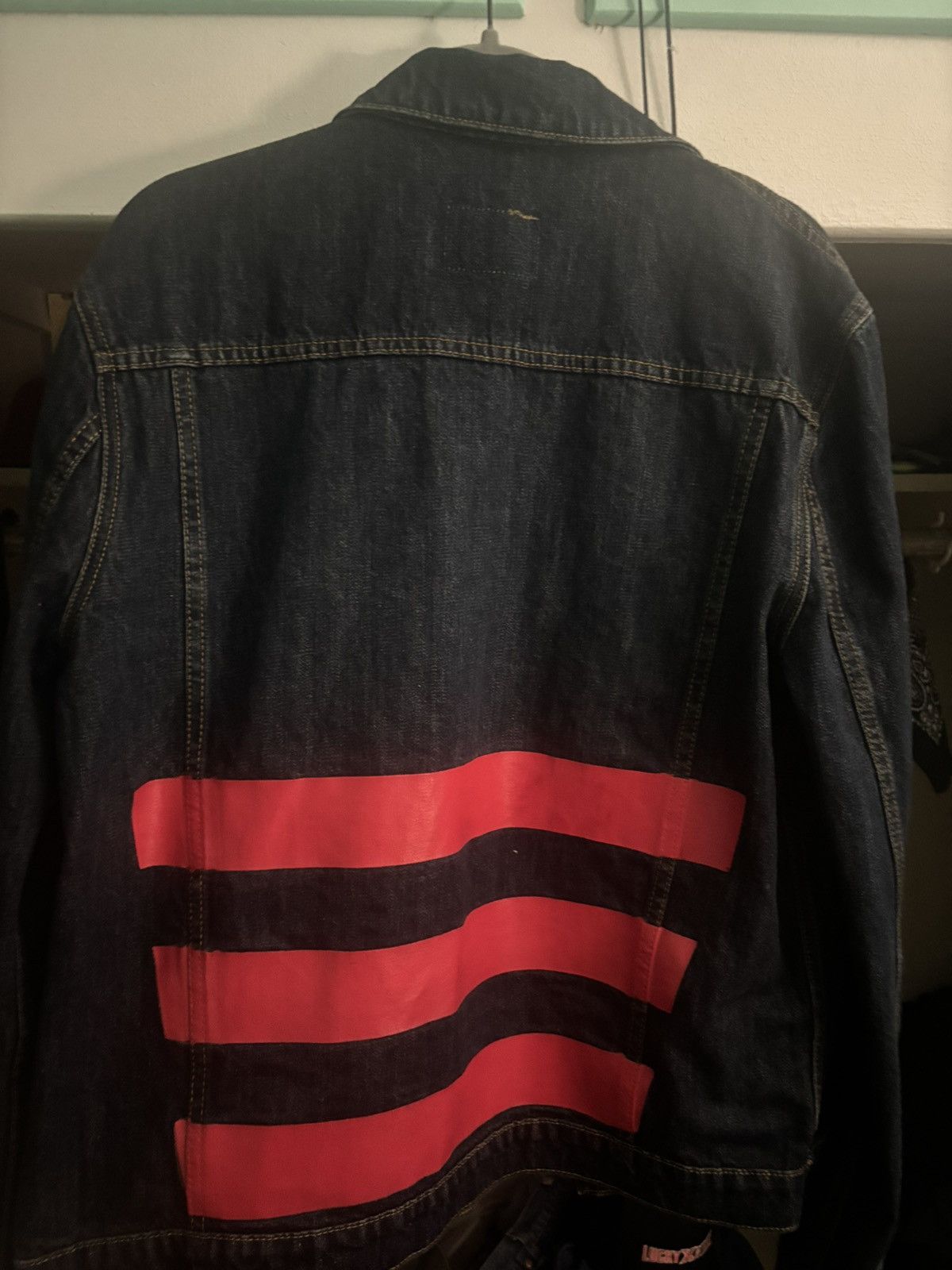Helmut Lang Helmut Lang Re-Edition Red Stripe Denim Jacket Size US L / EU 52-54 / 3 - 3 Thumbnail
