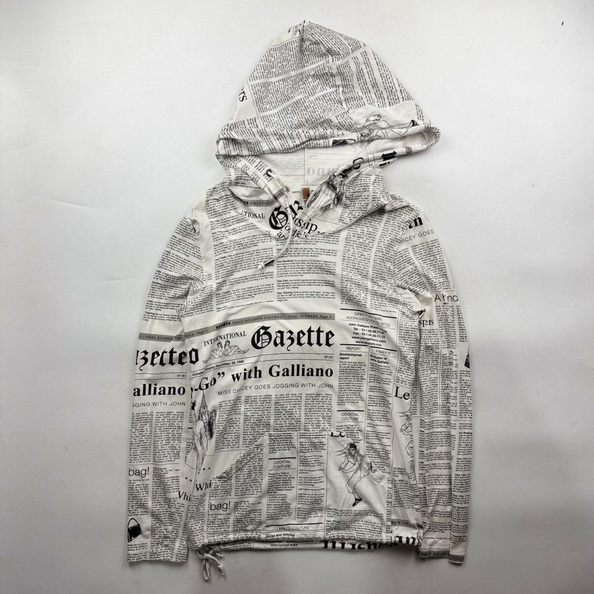 Designer × John Galliano Vintage John galliano newspaper print zip