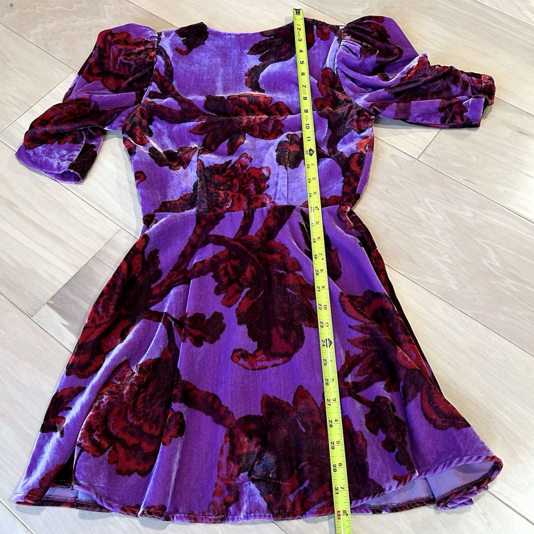 RHODE Rhode Dress Womens S Purple Leanna Velour Floral Mini Women Size S / US 4 / IT 40 - 7 Thumbnail
