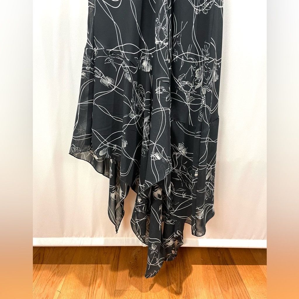 Other Y2K Vtg Black Floral Printed Cami Slip Bias Midi Dress 12/M Size M / US 6-8 / IT 42-44 - 6 Thumbnail