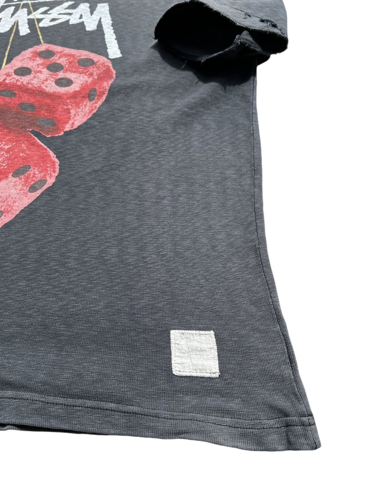 Stussy 🔥Vintage 90’s Stussy Fuzzy Dice Spellout Logo T-Shirt Size US L / EU 52-54 / 3 - 6 Thumbnail