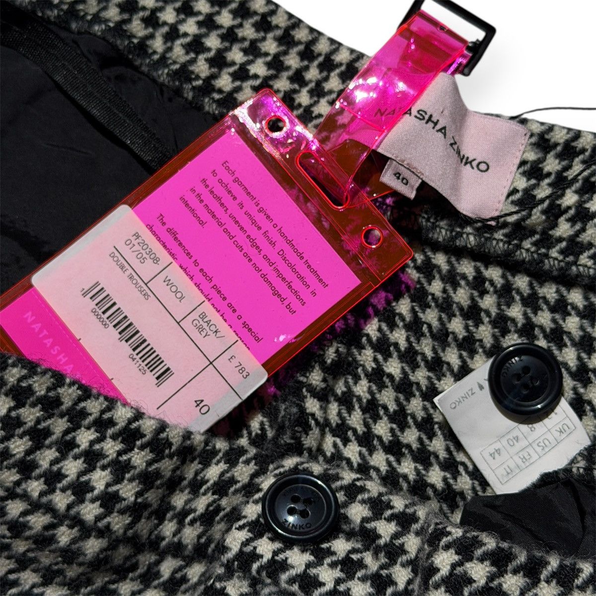 Natasha Zinko $1.2k houndstooth double waist layer pant Size US 34 / EU 50 - 5 Thumbnail