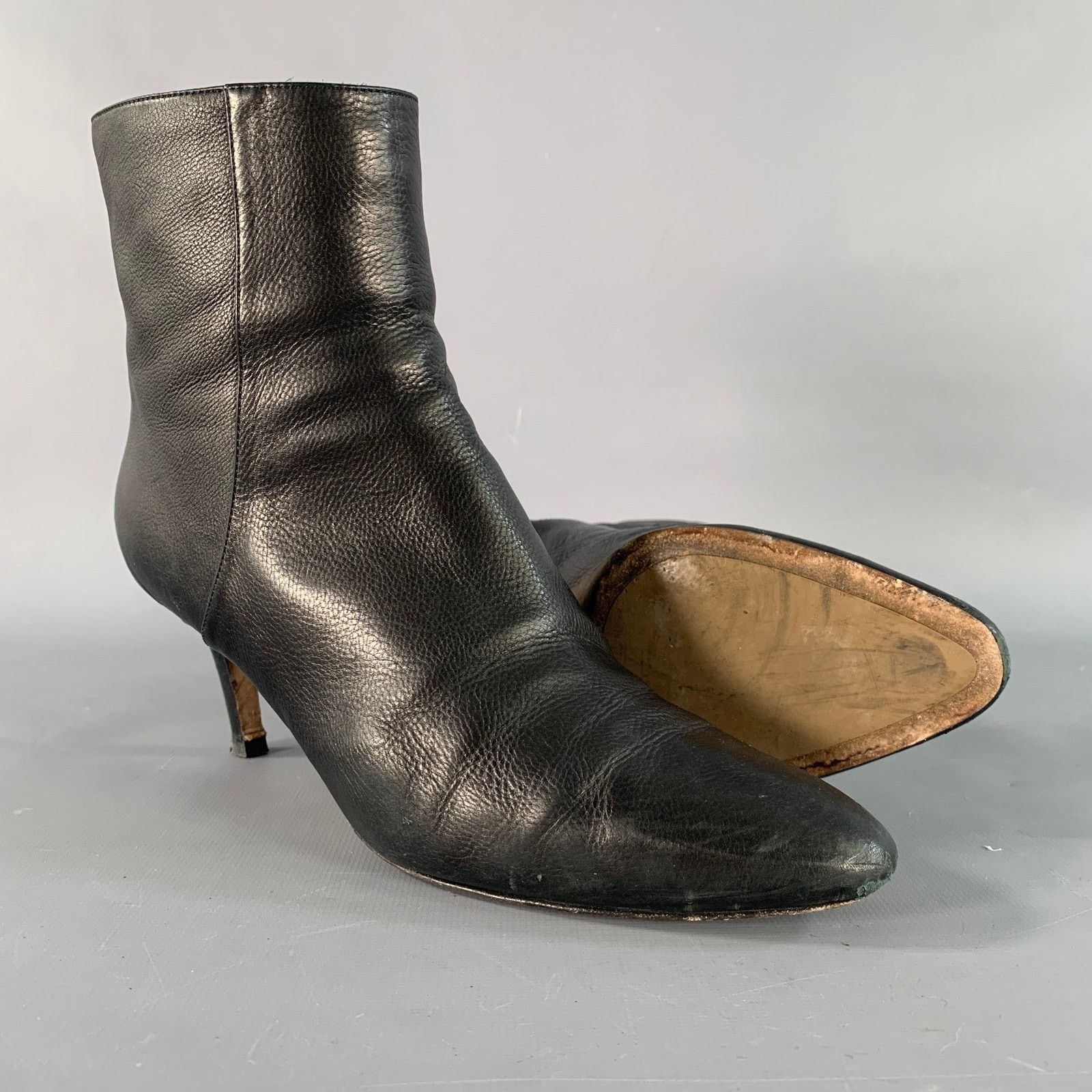 Jimmy Choo JIMMY CHOO Size 8 Black Leather Pebble Grain Back Zip Boots Size US 8 / IT 38 - 5 Thumbnail