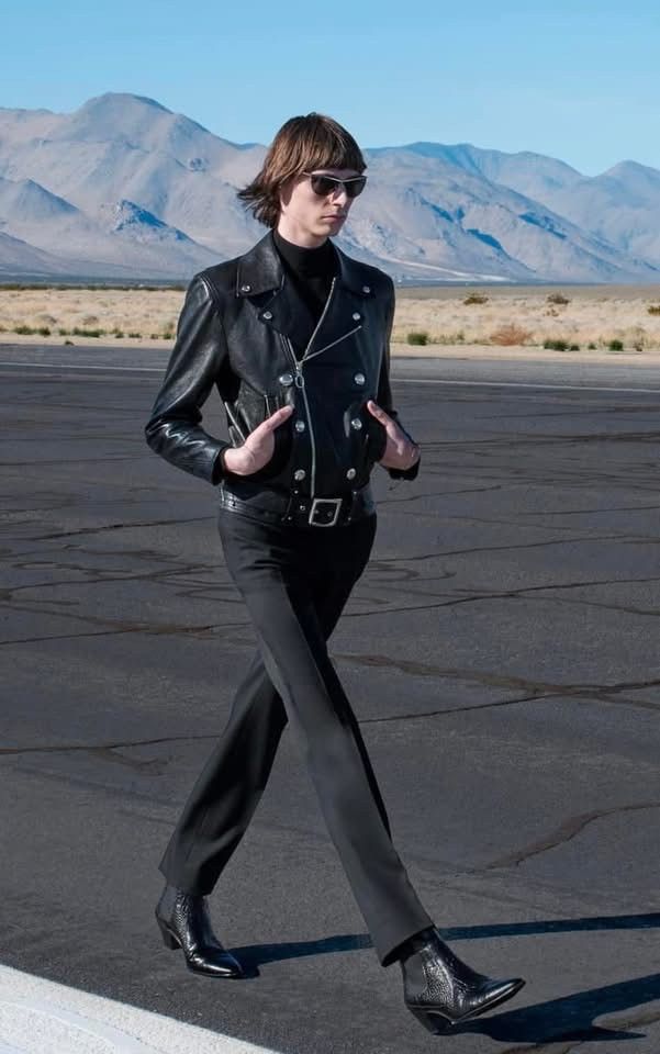 Celine $6.5k Celine Triomphe logo biker leather jacket Hedi Slimane Size US S / EU 44-46 / 1 - 5 Thumbnail