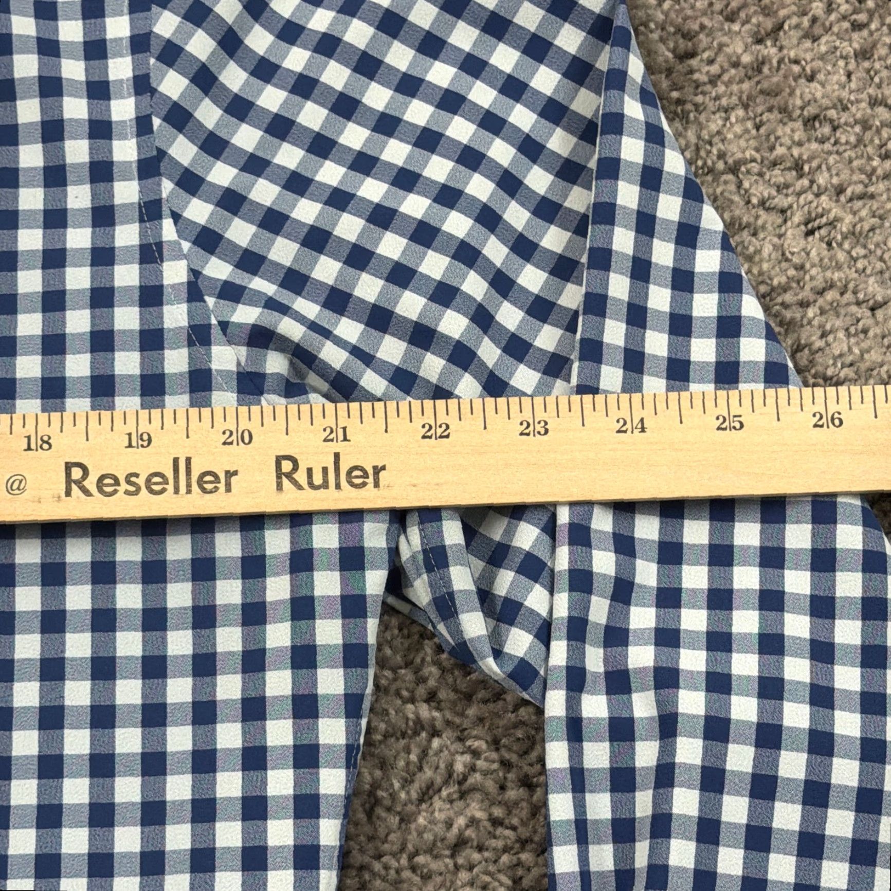 Mizzen+Main Mizzen+Main Shirt Mens M Blue Check Trim Slim Performance Stretch Long Sleeve Size US M / EU 48-50 / 2 - 7 Thumbnail