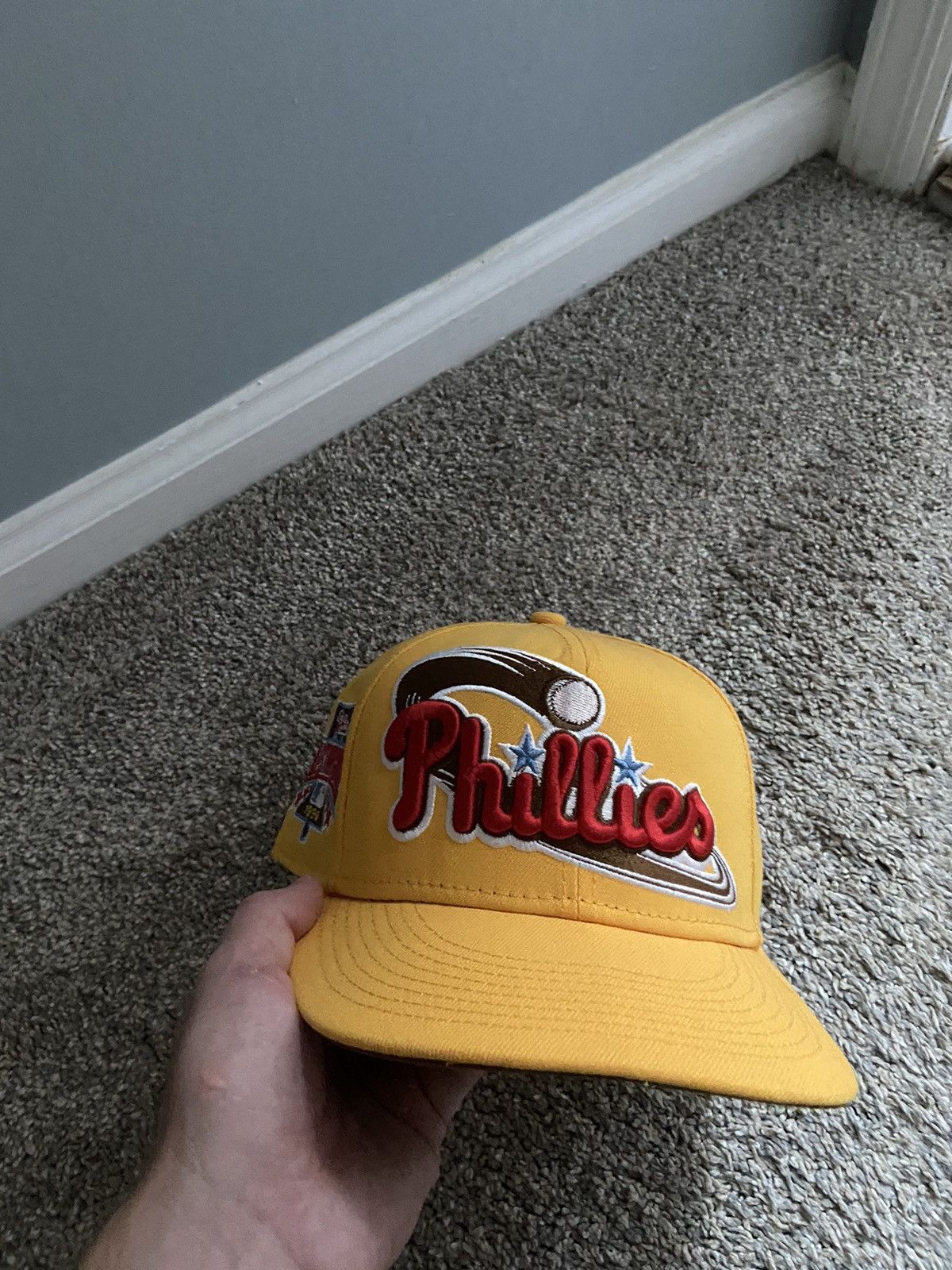 New Era Phillies Script Fitted hat | Grailed