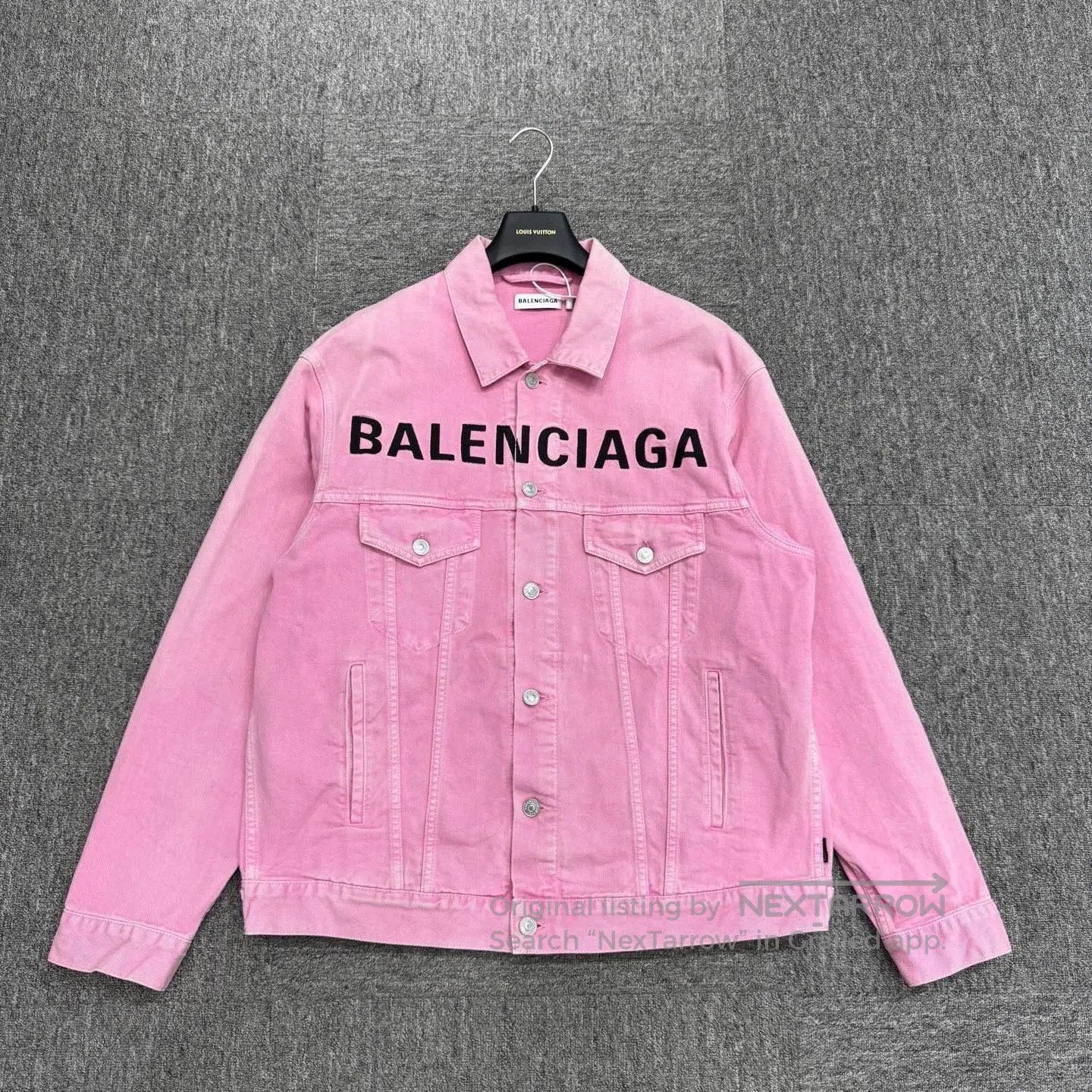 Balenciaga Balenciaga Embroidered Pink Denim Jacket. Size US XXL / EU 58 / 5 - 1 Thumbnail