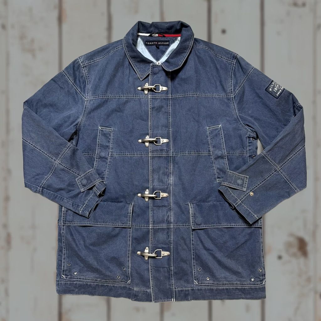 Tommy Hilfiger TOMMY HILFIGER Fireman Clasp Jacket Work Vintage? XL Unisex Adults Cotton Blue 90s Military Firefighter Uniform Workwear Size US XL / EU 56 / 4 - 1 Thumbnail