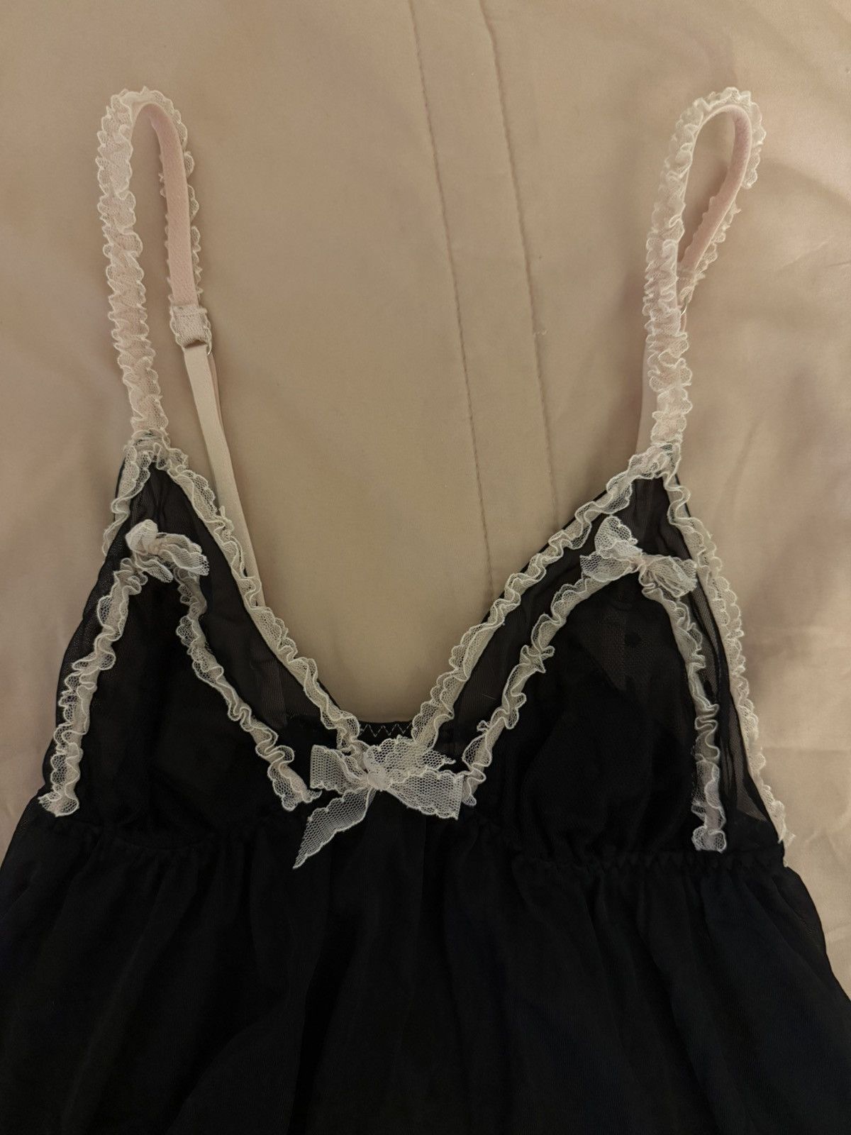 Other Vintage French Lace Baby Doll Dress Lingerie Size S / US 4 / IT 40 - 3 Thumbnail