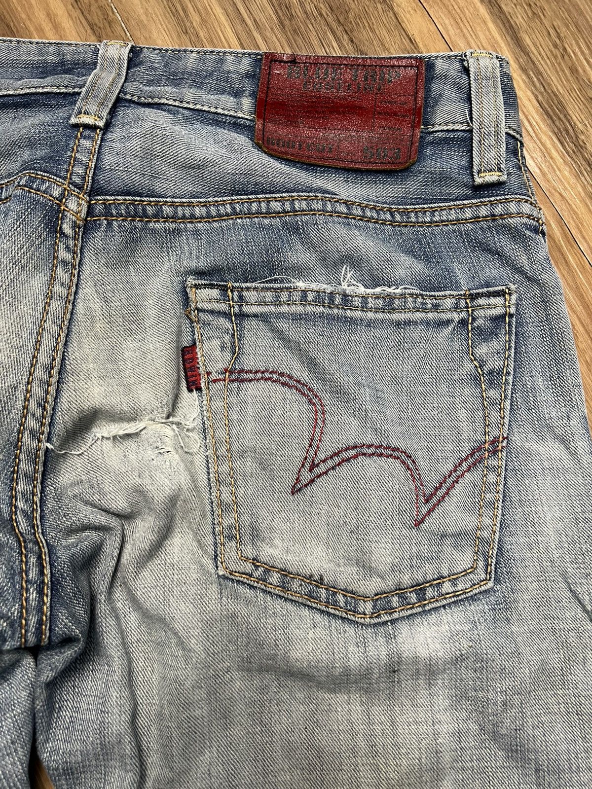 Edwin VINTAGE Edwin BLUE TRIP 503 Bootcut Red Zipper Jeans (43) Size US 28 / EU 44 - 16 Thumbnail