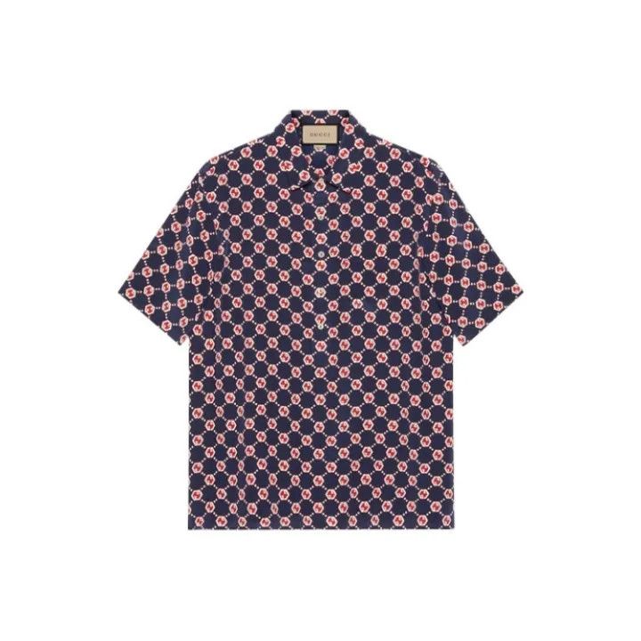 Gucci Gucci Logo Printed Silk Bowling Shirt Size US M / EU 48-50 / 2 - 1 Thumbnail