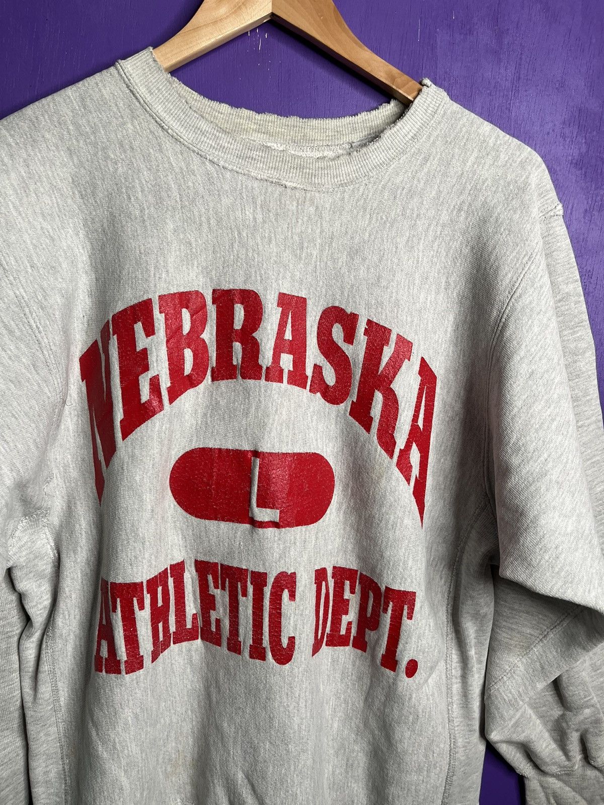 Champion × Vintage Vintage 90s champion Nebraska athletic dept reverse weave Size US L / EU 52-54 / 3 - 3 Thumbnail