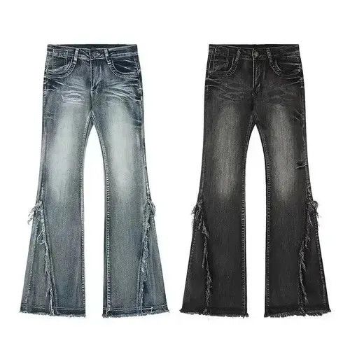 Vintage Y2k Low Waist Vintage Raw Edge Jeans Size 32" / US 10 / IT 46 - 6 Thumbnail