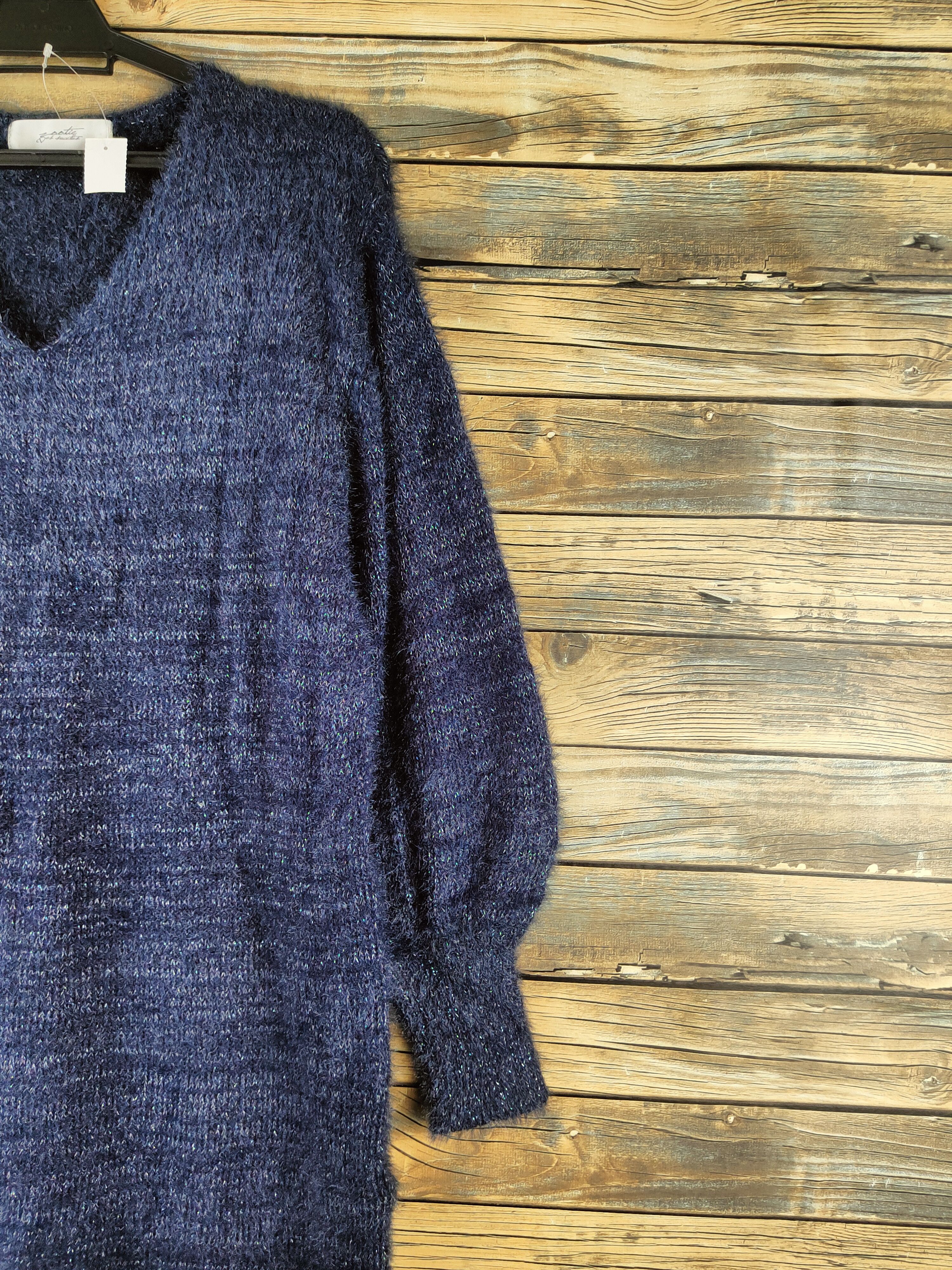 Japanese Brand DL Zootie Navy Fur Mohair Knitwear #46-496 Size M / US 6-8 / IT 42-44 - 5 Thumbnail