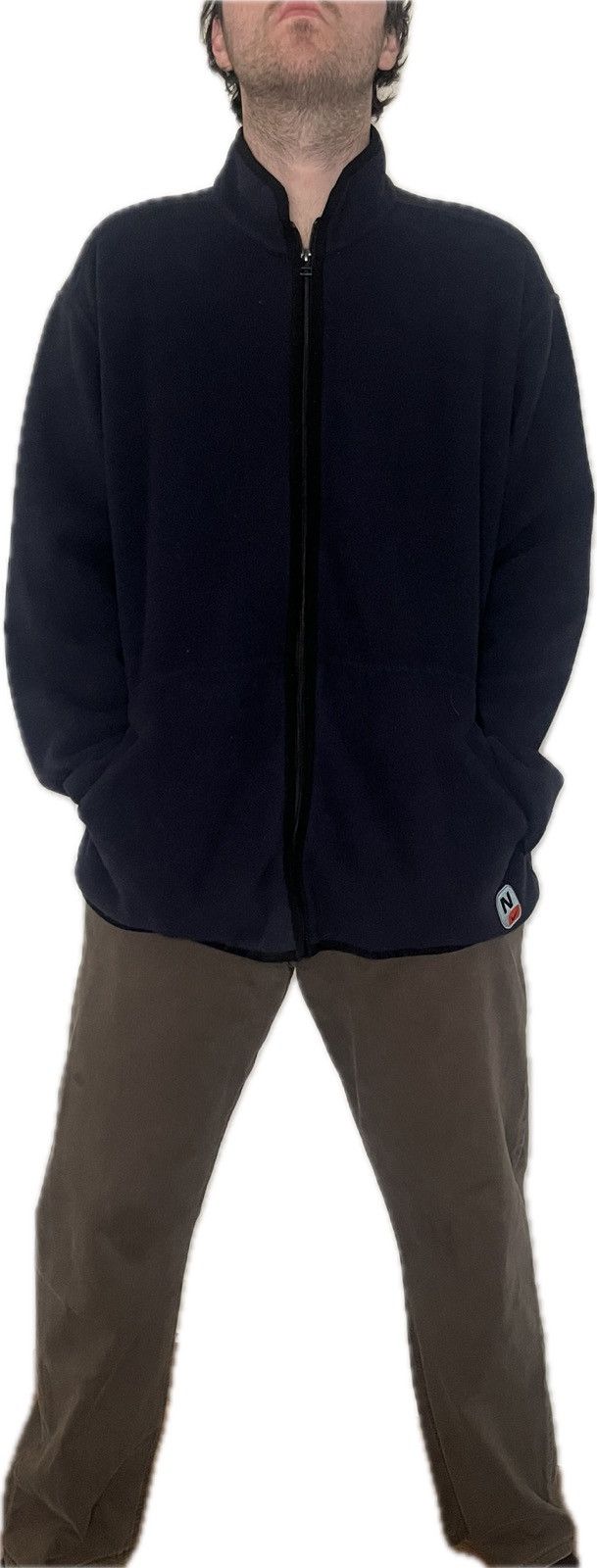 Nike × Vintage Vintage Y2K 90/2000s Nike Fleece Zip Up Jacket Navy Size XL Size US XL / EU 56 / 4 - 9 Thumbnail