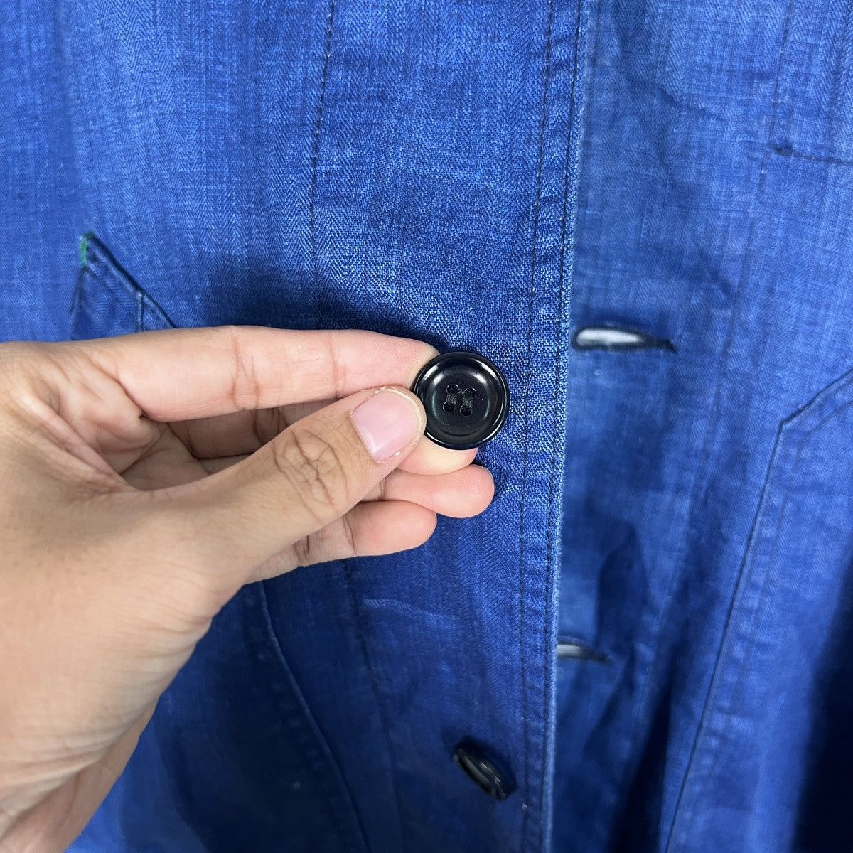45rpm 🔥 TIGRE BROCANTE BLUE INDIGO JACKET MADE IN JAPAN Size US S / EU 44-46 / 1 - 13 Thumbnail