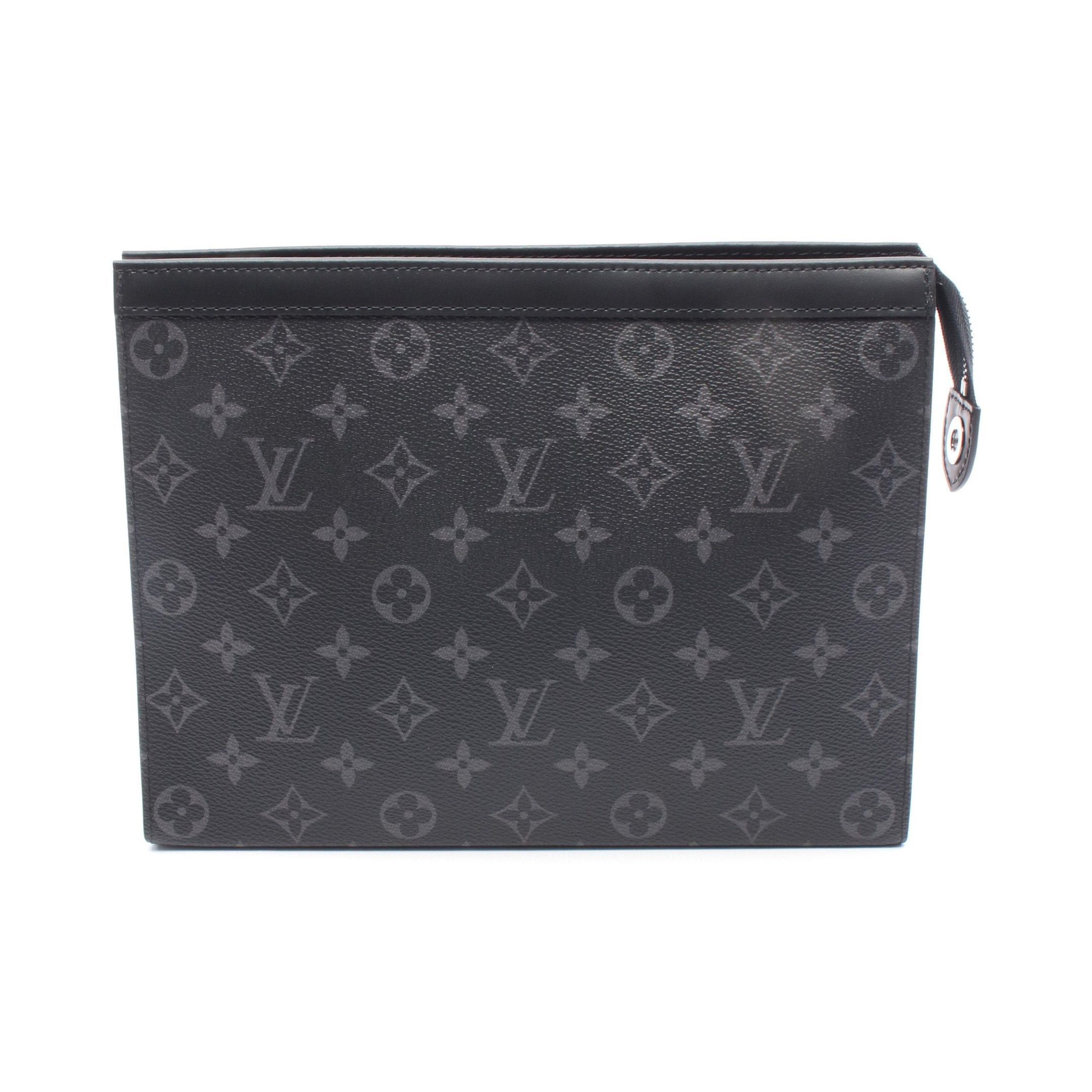 Louis Vuitton Louis Vuitton Pochette Voyage Mm Monogram Eclipse Clutch Bag Leather Black Size ONE SIZE - 1 Thumbnail