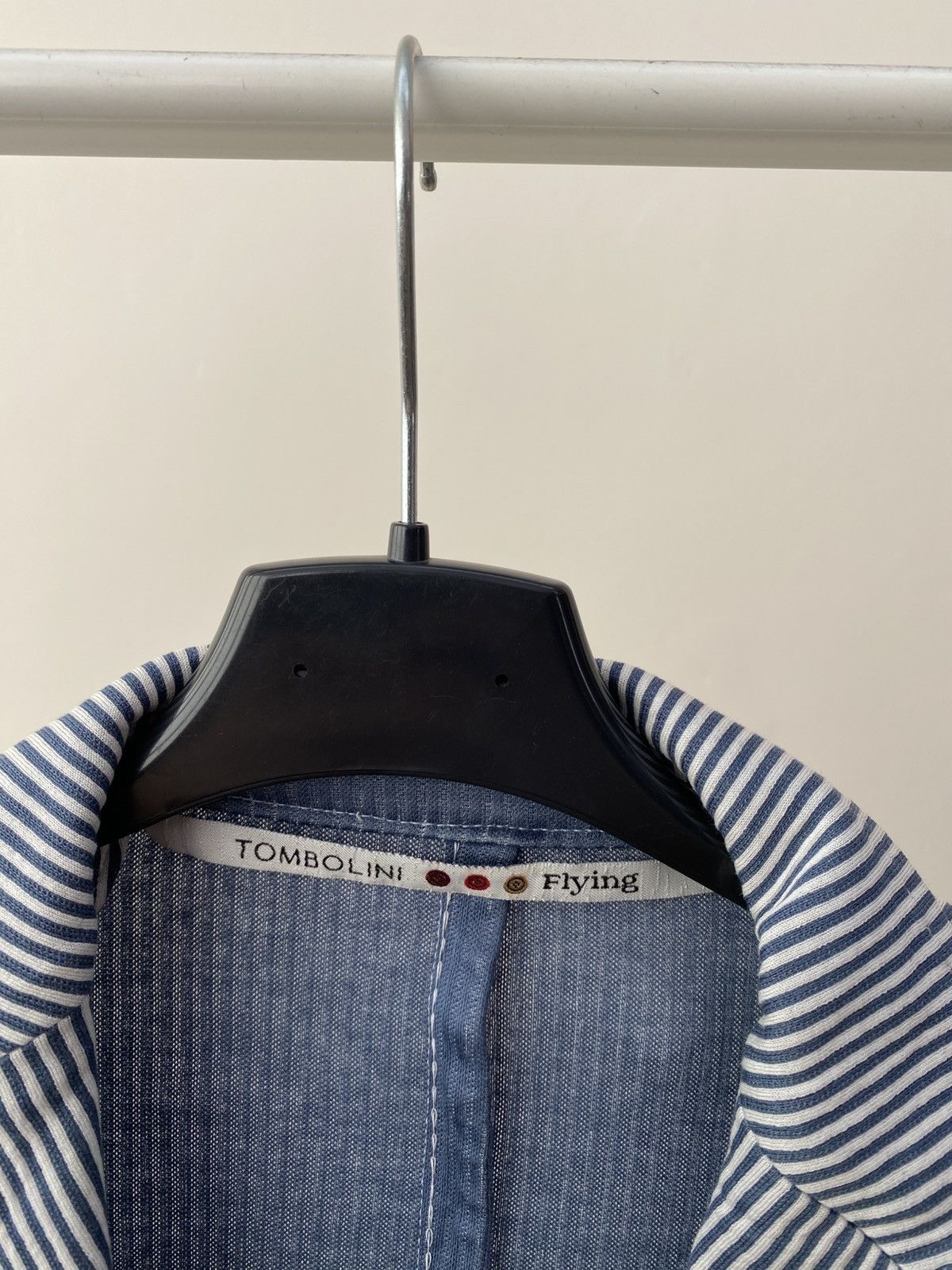 Tombolini Vintage Tombolini Blue White Striped Cotton Blazer Jacket Size 48R - 5 Thumbnail