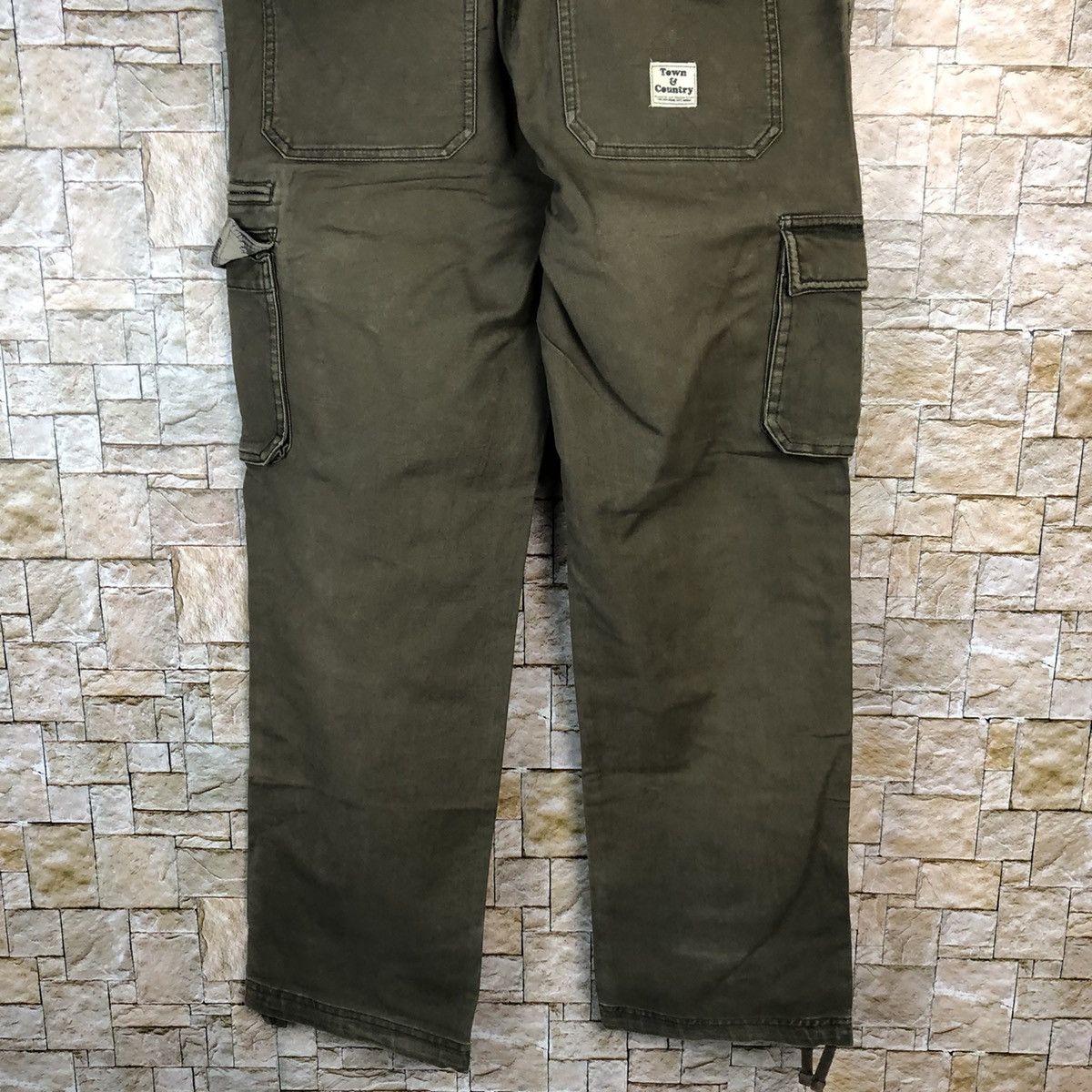 Japanese Brand Town & Country Green Cargo Multipocket Pants #A981 Size US 31 - 15 Thumbnail