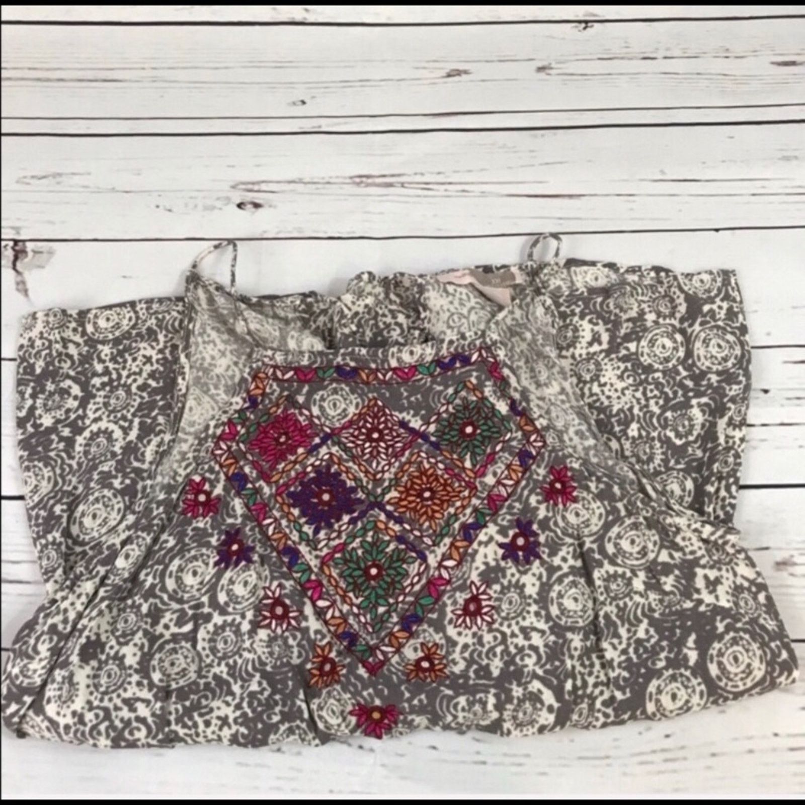 Forever 21 XXI Forever 21 Boho Embroidered Tie Dye Top Spaghetti Strap Size M / US 6-8 / IT 42-44 - 2 Thumbnail