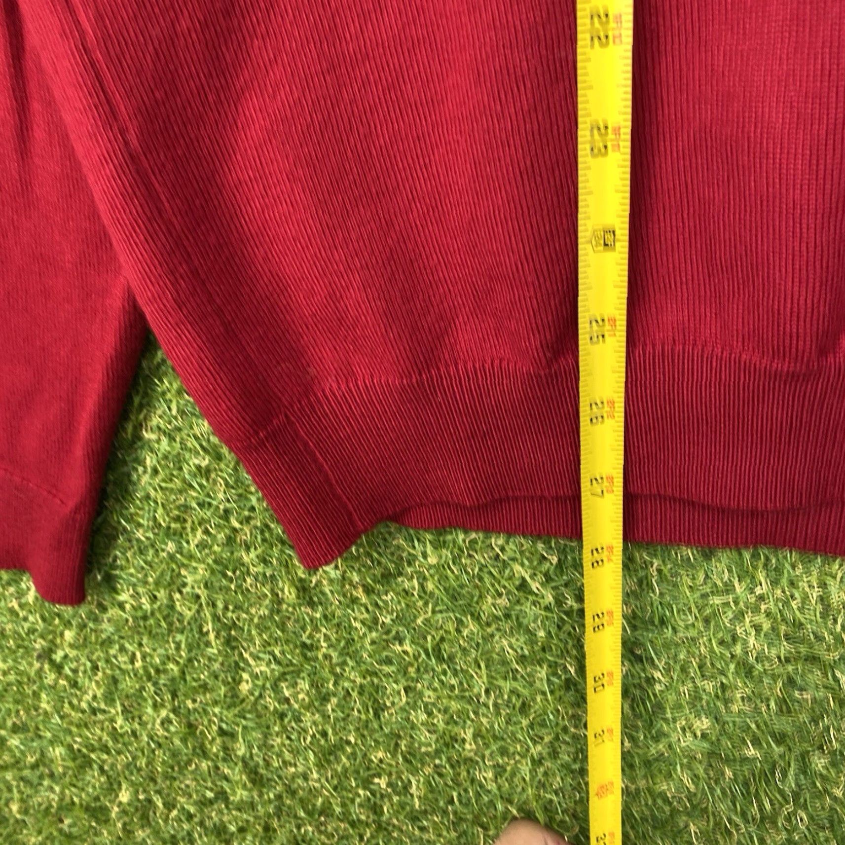 Brooks Brothers Brooks Brothers Merino Wool Sweater Mens XL Red Knit V Neck Slim Fit Pullover Size US XL / EU 56 / 4 - 4 Thumbnail