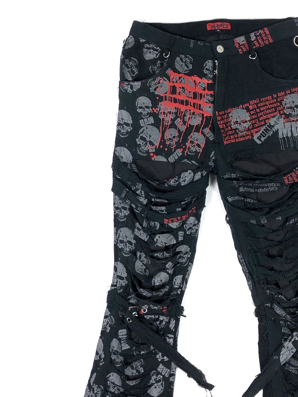 Japanese Brand RARE🔥MADPUNK JAPAN BONDAGE DAMAGE STYLE PANTS Size US 31 - 7 Thumbnail