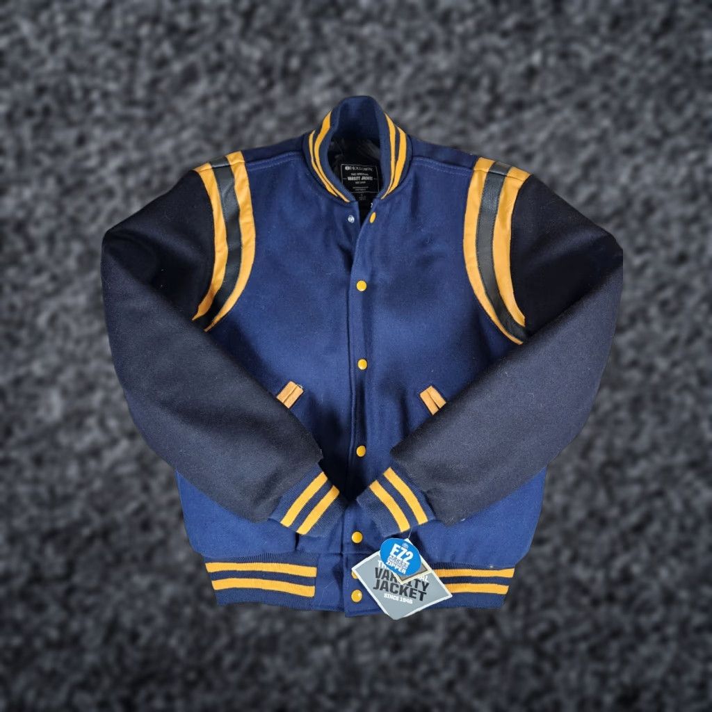 Holloway VINTAGE Holloway The Original Varsity Jacket Blue & Yellow Wool & Leather Jacket Mens Sz S Size US S / EU 44-46 / 1 - 1 Thumbnail