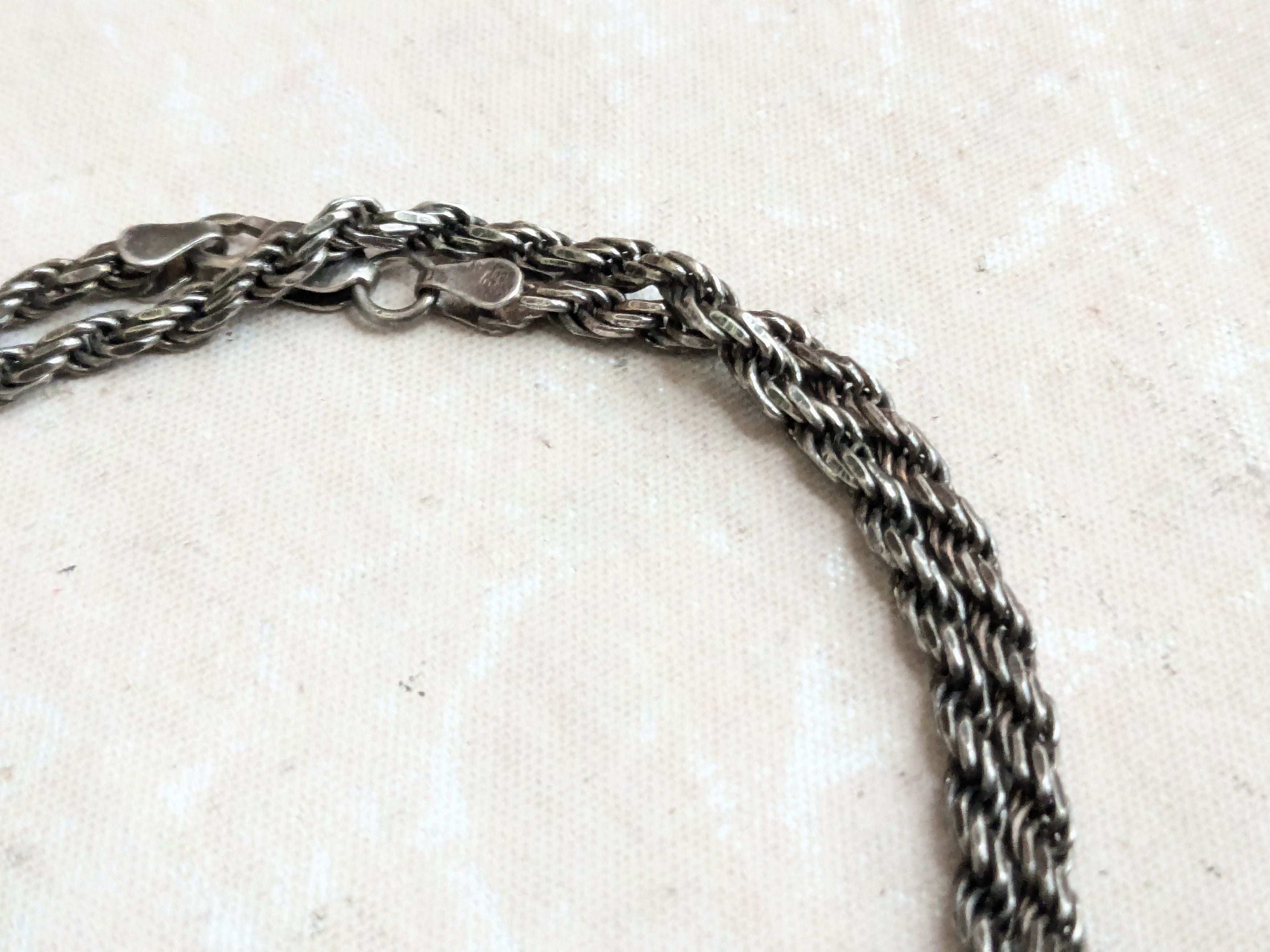 Jewelry Vintage Sterling Silver Rope Necklace Twist 20" Italy Size ONE SIZE - 6 Thumbnail