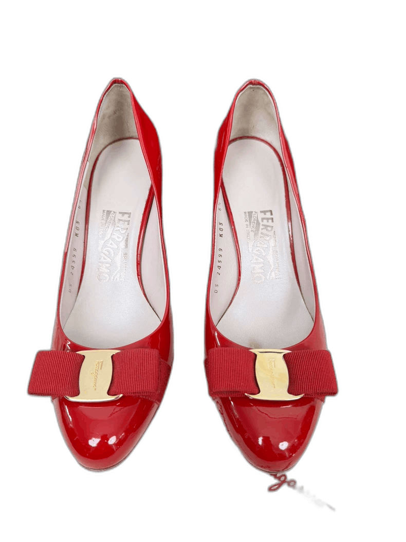 Salvatore Ferragamo Ferragamo Red High Heels with Ribbon Size US 8 / IT 38 - 1 Thumbnail