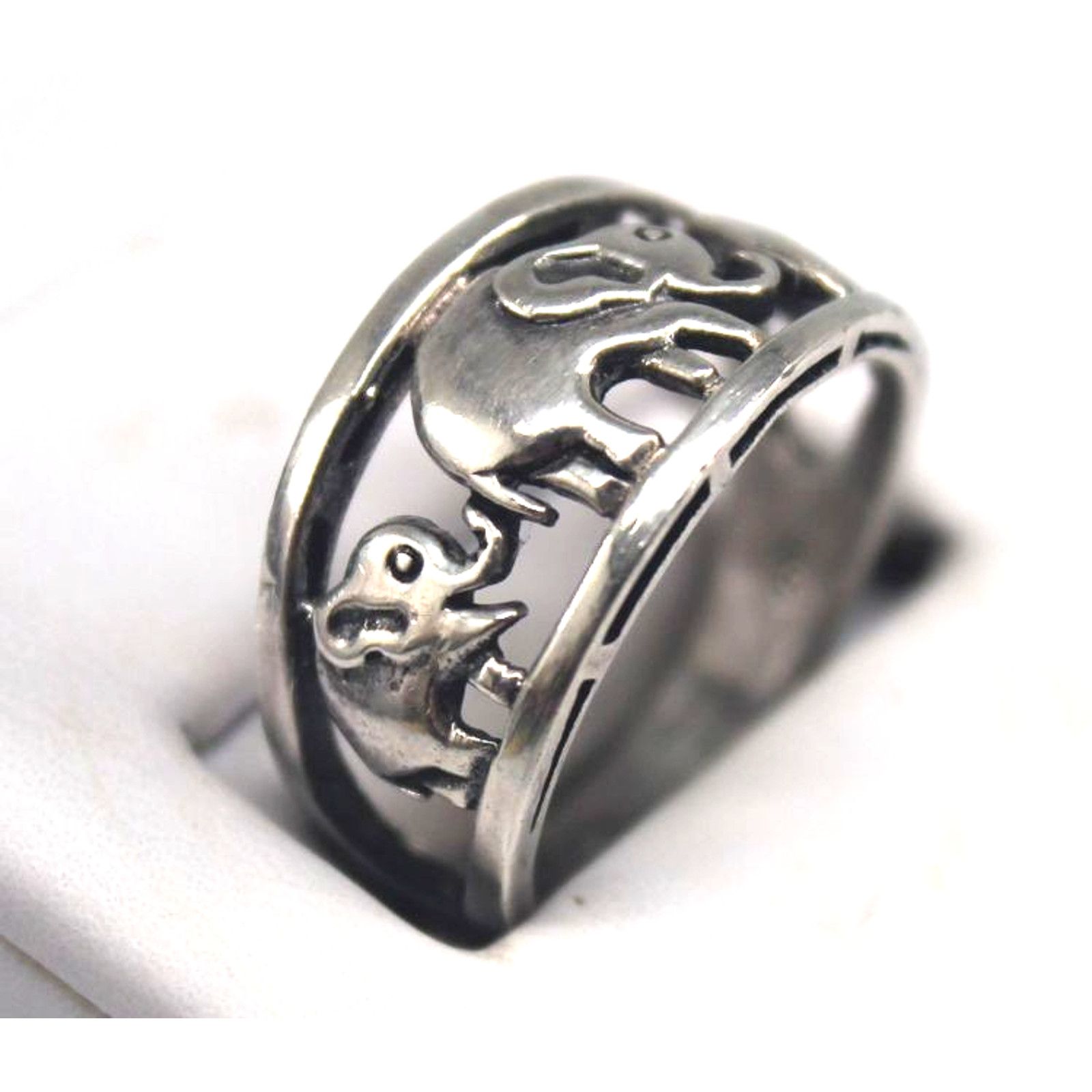Other 3 Little Elephants Ring •Mother & Babies • Sz 6 • 925 Silver Size ONE SIZE - 1 Thumbnail