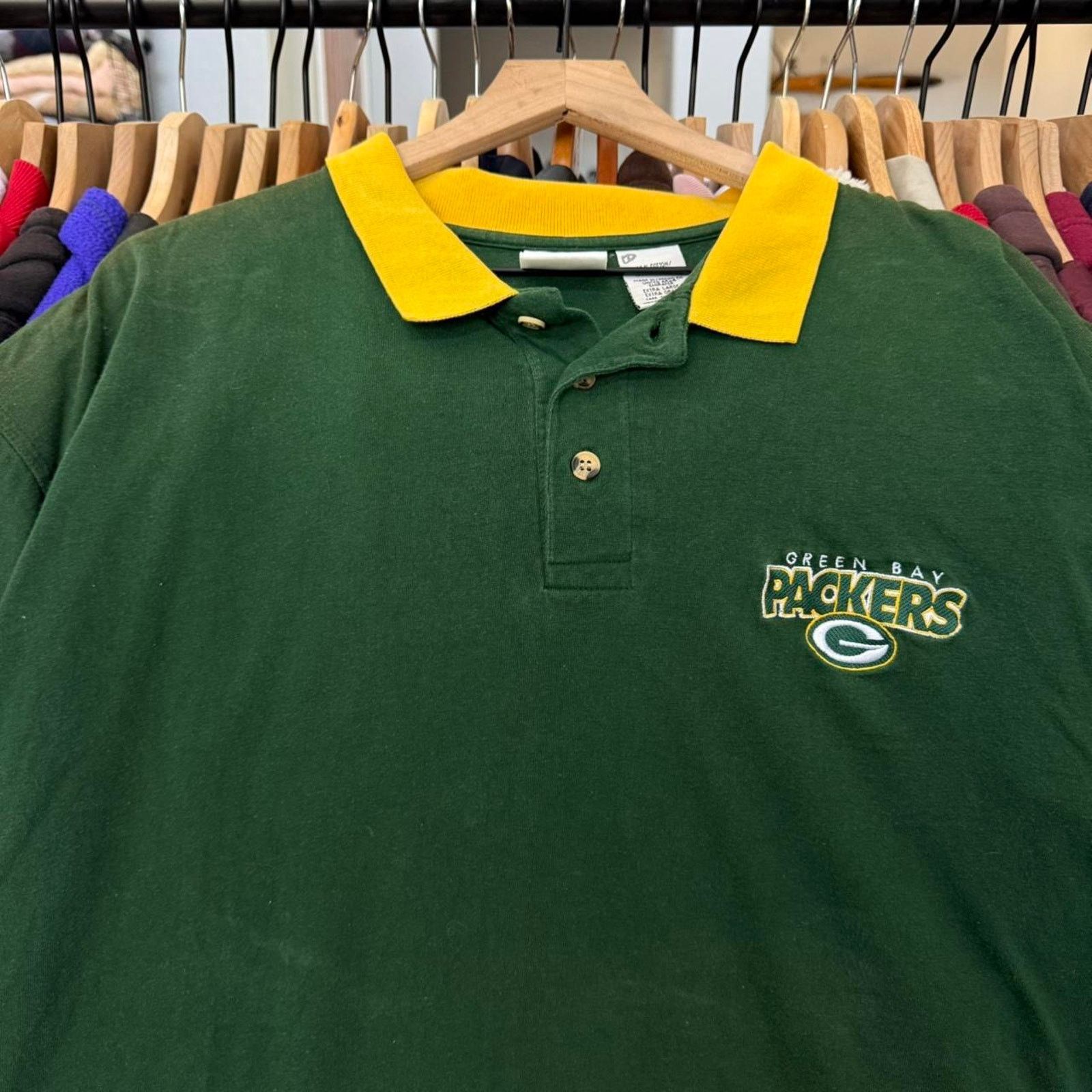 Other Vintage 1998 Green Bay Packers Polo Shirt Green Size US XL / EU 56 / 4 - 2 Thumbnail