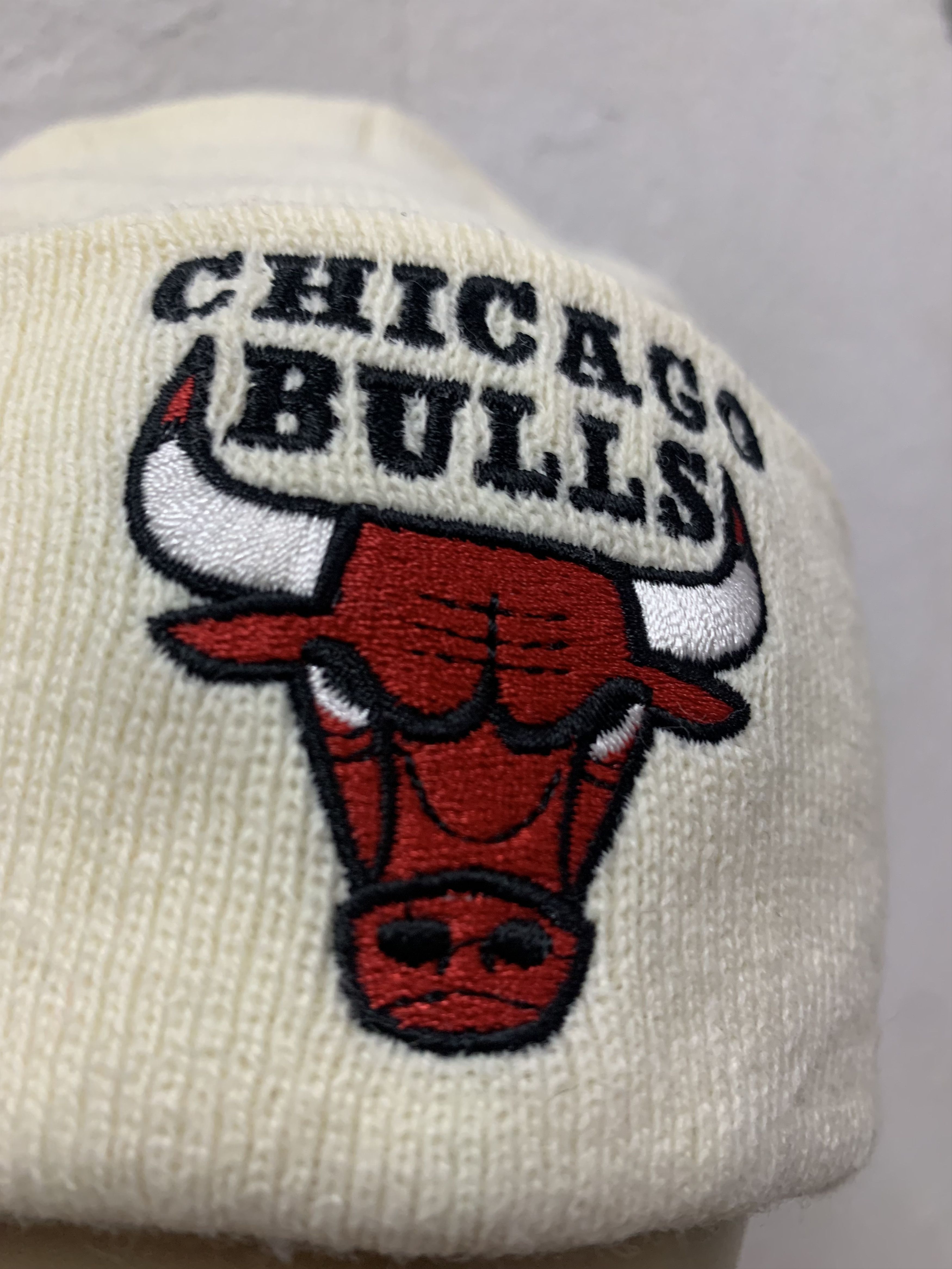 NBA NBA Chicago Bulls Off White Beanie Hats Size ONE SIZE - 2 Thumbnail