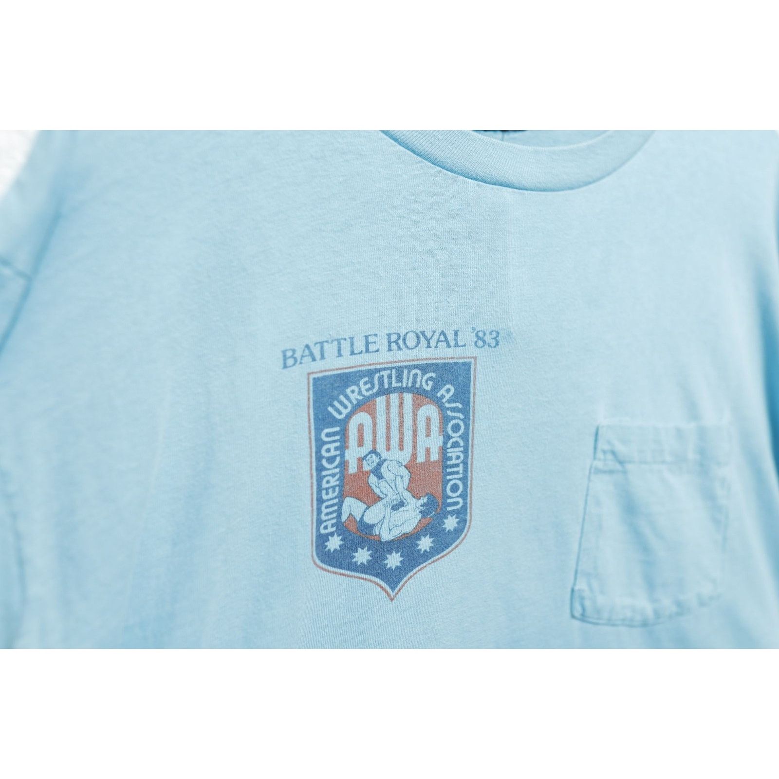 Vintage AWA battle Royal 1983 Vintage Sleeve print T Shirt XL 80s Size US XL / EU 56 / 4 - 3 Thumbnail