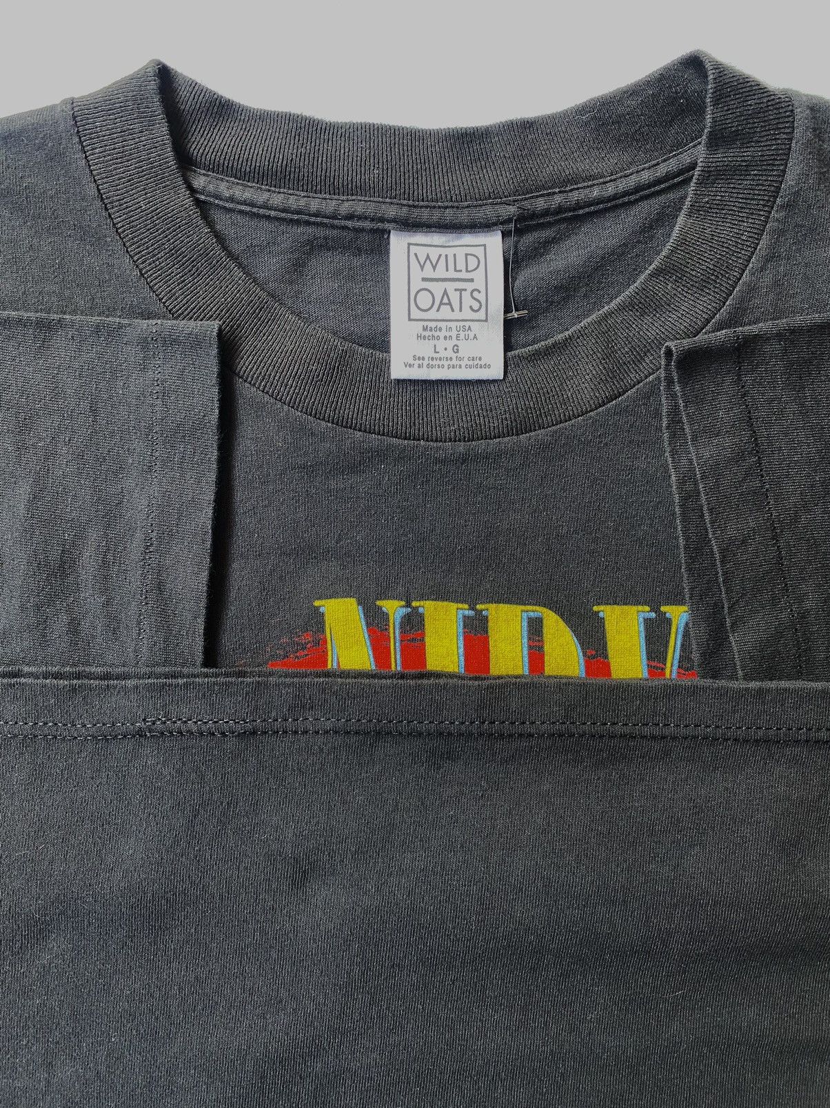 Band Tees × Vintage Vintage 90s Nirvana Live Concert Band Shirt WildOats Size US L / EU 52-54 / 3 - 3 Thumbnail