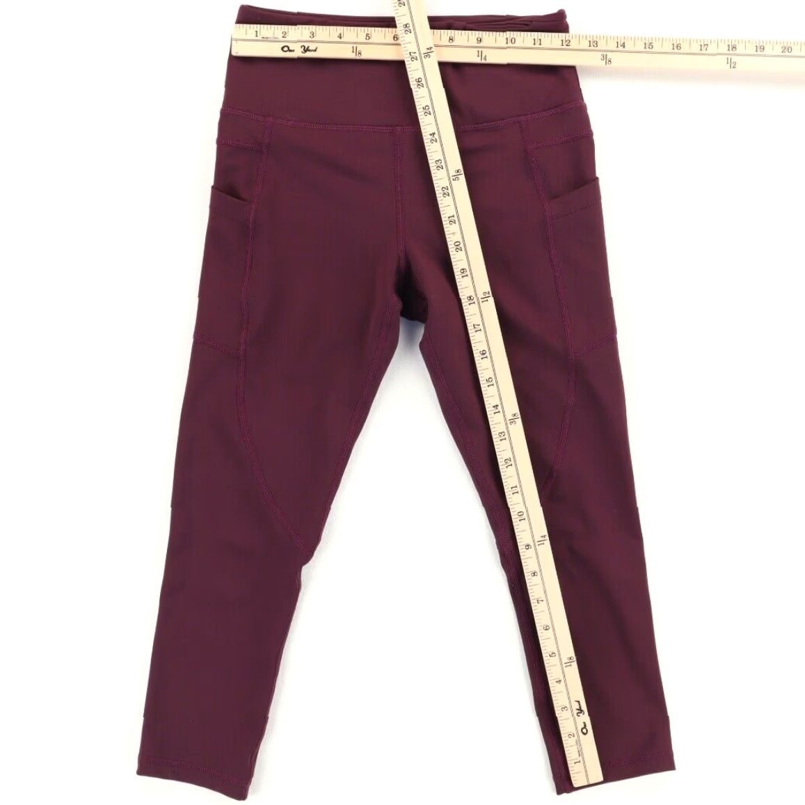 Vintage Zyia Active Pocket HR Crop Leggings Pants Maroon Women's 4 Slim Adult Women Pocket HR Crop Polyester Woven Leggings Maroon 4 Activewear Shirt? Size 27" / US 4 / IT 40 - 3 Thumbnail