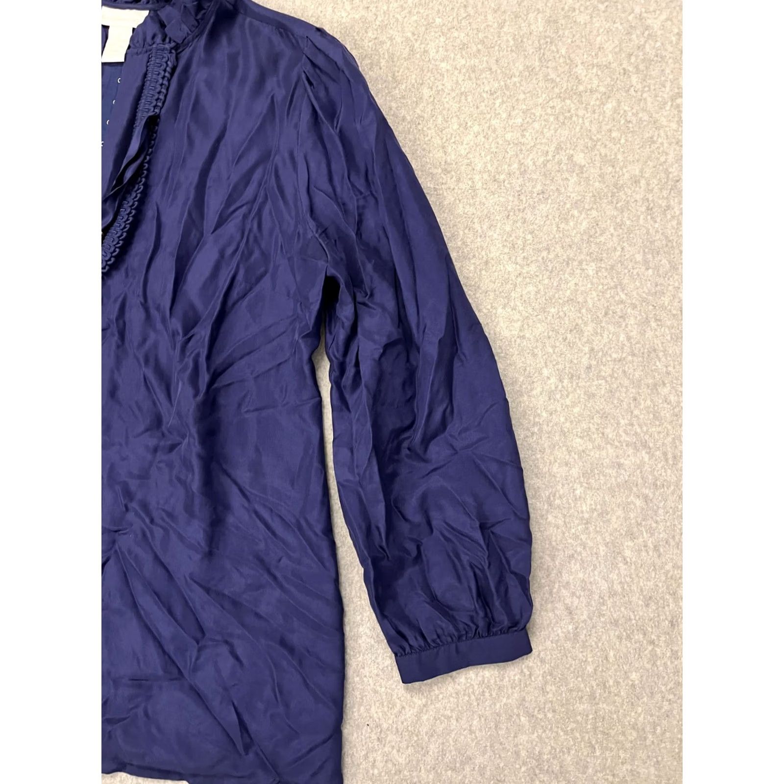 Soft Surroundings Soft Surroundings Silk Blouse Women's XL Blue Ruffle Jewelry Statement Boho Top Size XL / US 12-14 / IT 48-50 - 2 Thumbnail