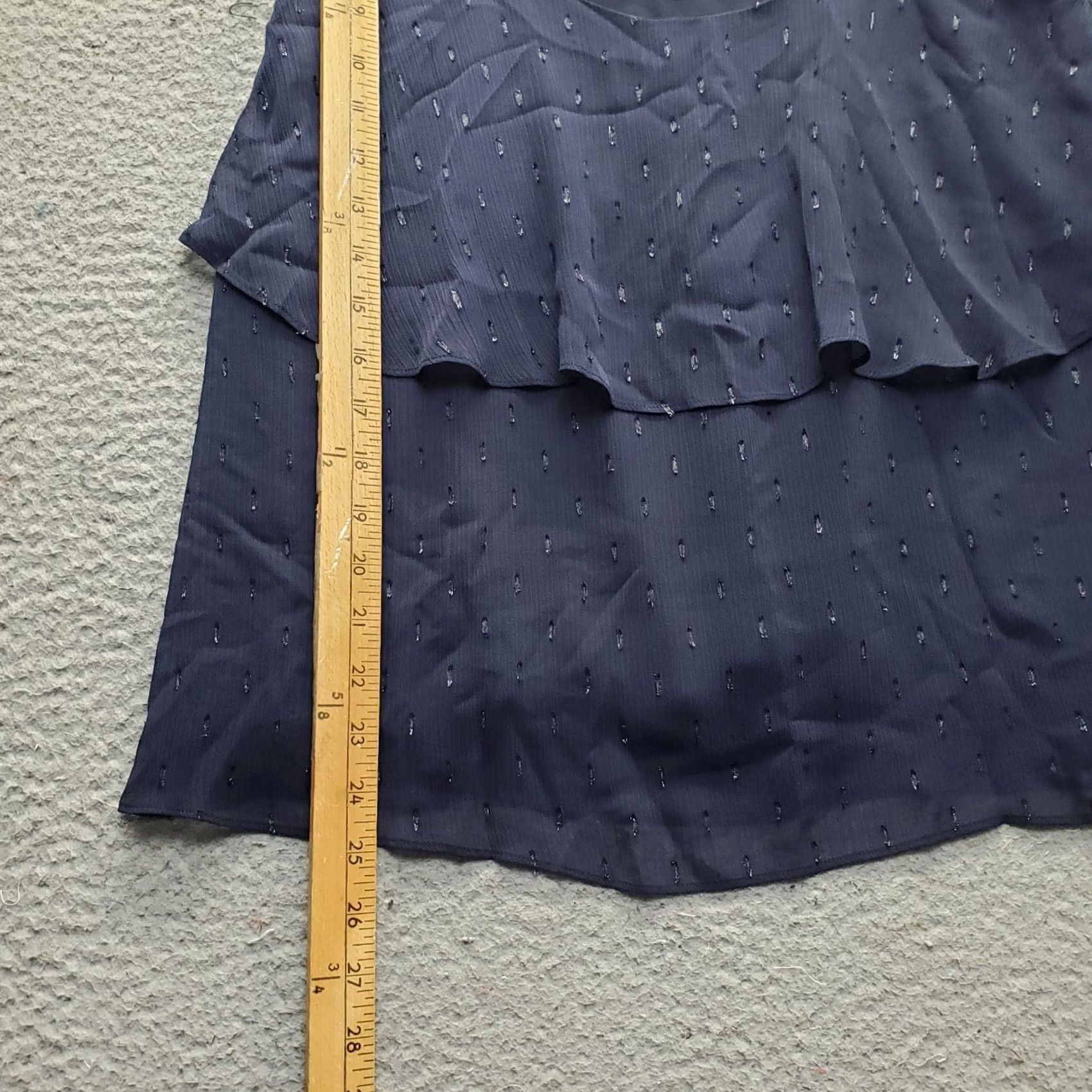 Vintage Rachel Roy Camisole Top Womens Small Blue Austen Tiered Layered Spaghetti Straps Tank Sleeveless, Casual, Summer, Spring, XS? Size S / US 4 / IT 40 - 3 Thumbnail