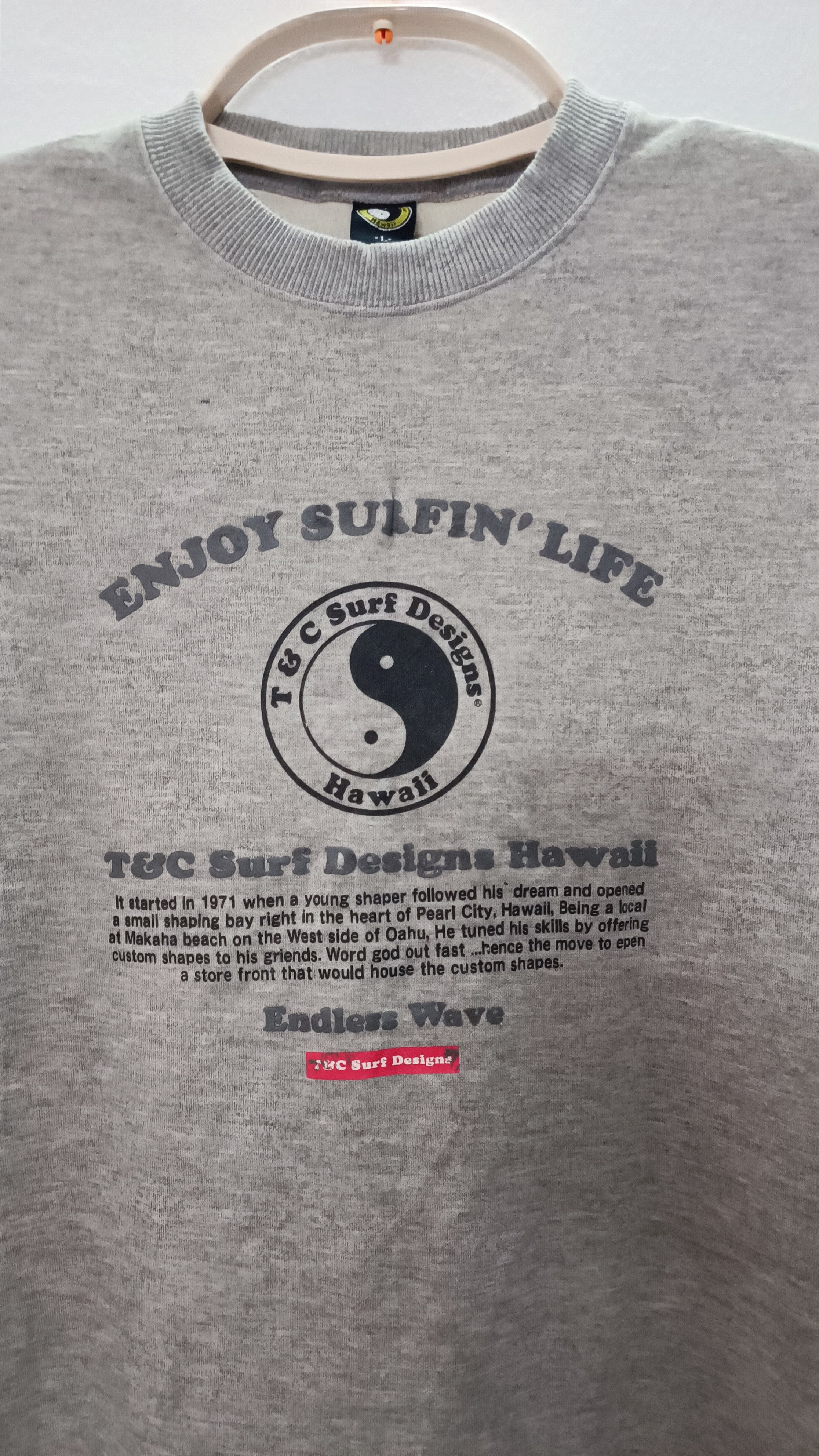 Japanese Brand × Vintage Grey T&C Surf Design Sweatshirts Size US L / EU 52-54 / 3 - 3 Thumbnail