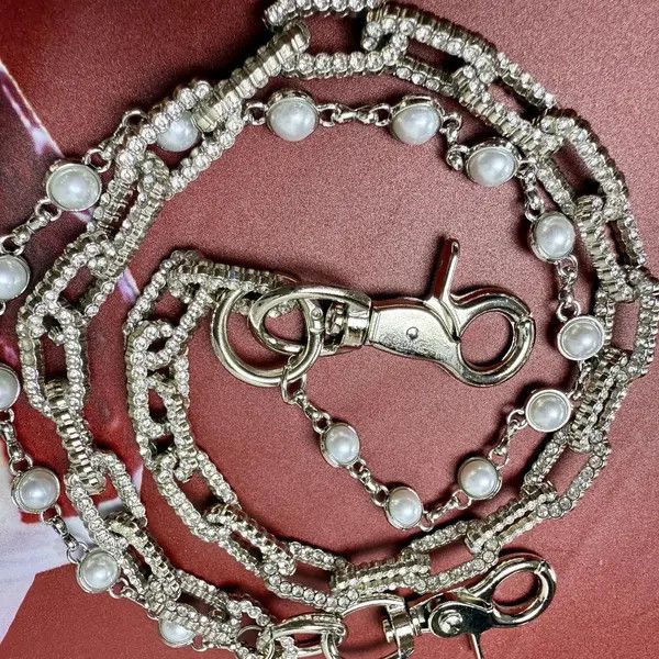 Jewelry Double Layer Pearl Wallet Chain, Pants Chain, Belt Chain Size ONE SIZE - 3 Thumbnail