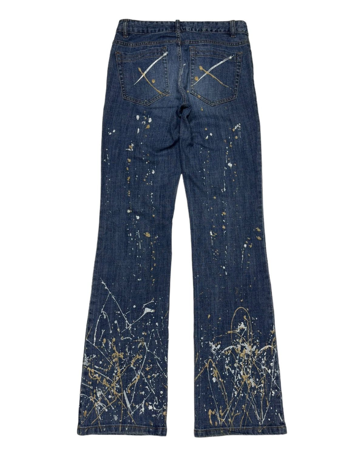 Japanese Brand Flare Jeans Painter Splash Metro 7 Bootcut Denim Jeans Size 28" / US 6 / IT 42 - 8 Thumbnail