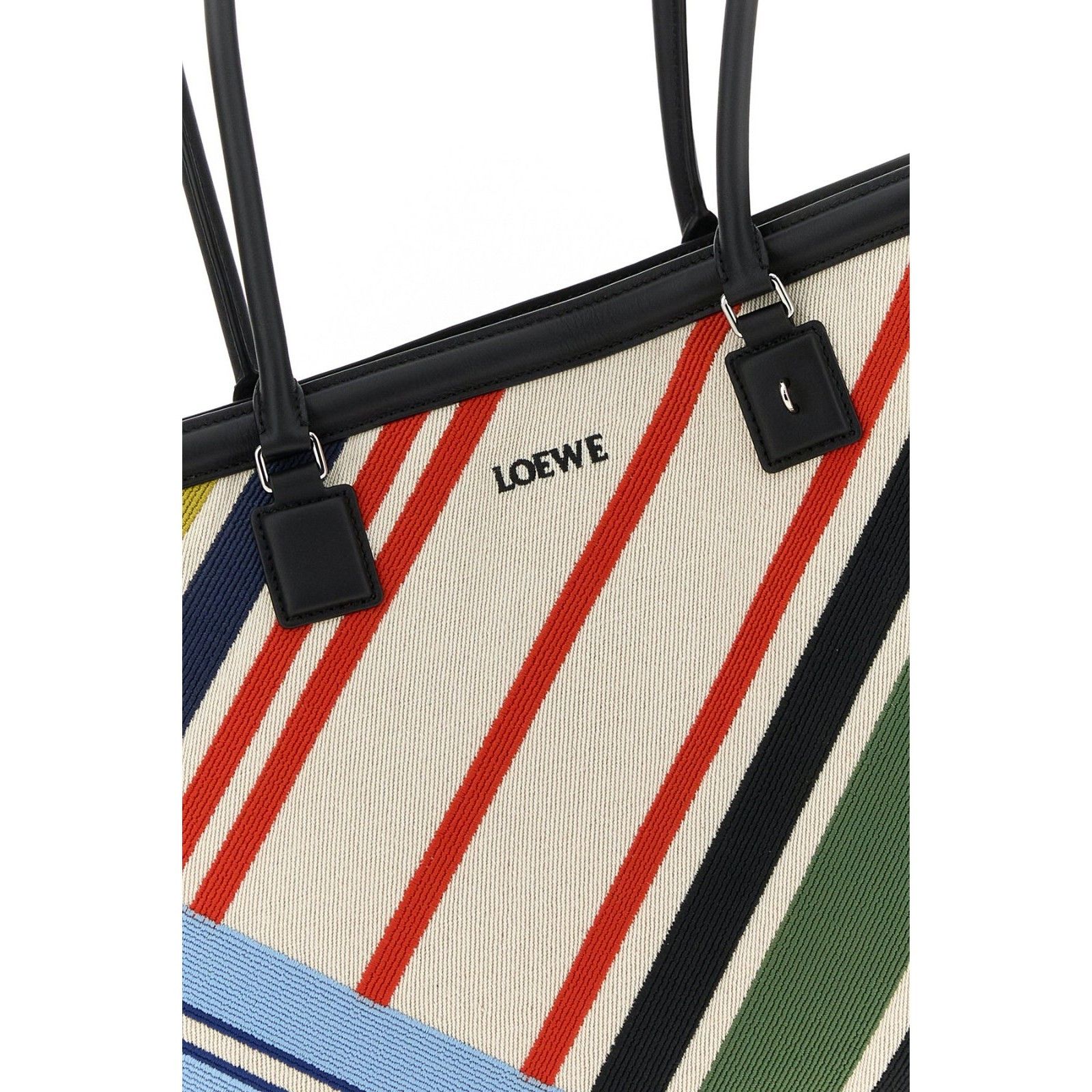 Loewe LOEWE Large Verano Embroidered Canvas Tote Bag Ecru/Multicol Size ONE SIZE - 3 Thumbnail