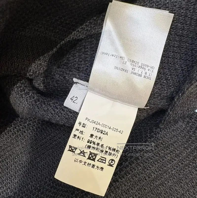 Thom Browne Thom Browne Gray Wool Cropped Cardigan . Size L / US 10 / IT 46 - 8 Thumbnail