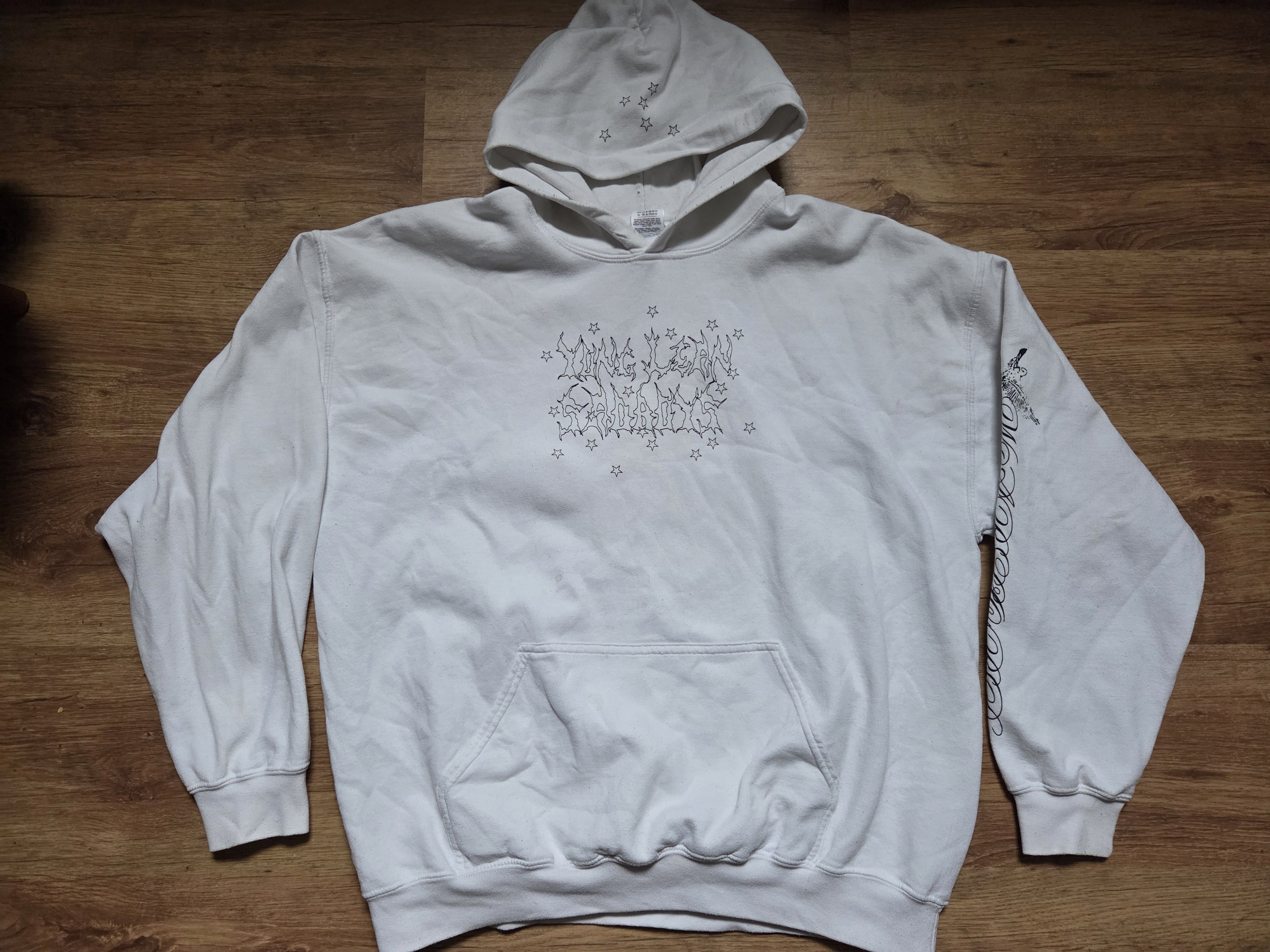 Drain Gang × Sad Boys Warlord Tour white hoodie (2016) Size US XL / EU 56 / 4 - 1 Thumbnail