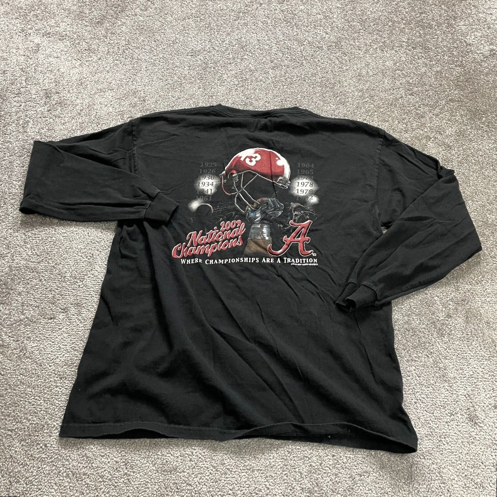 Delta Delta Pro Weight Shirt Unisex Adults Large Black University Alabama Graphic Classic College Size US L / EU 52-54 / 3 - 2 Thumbnail