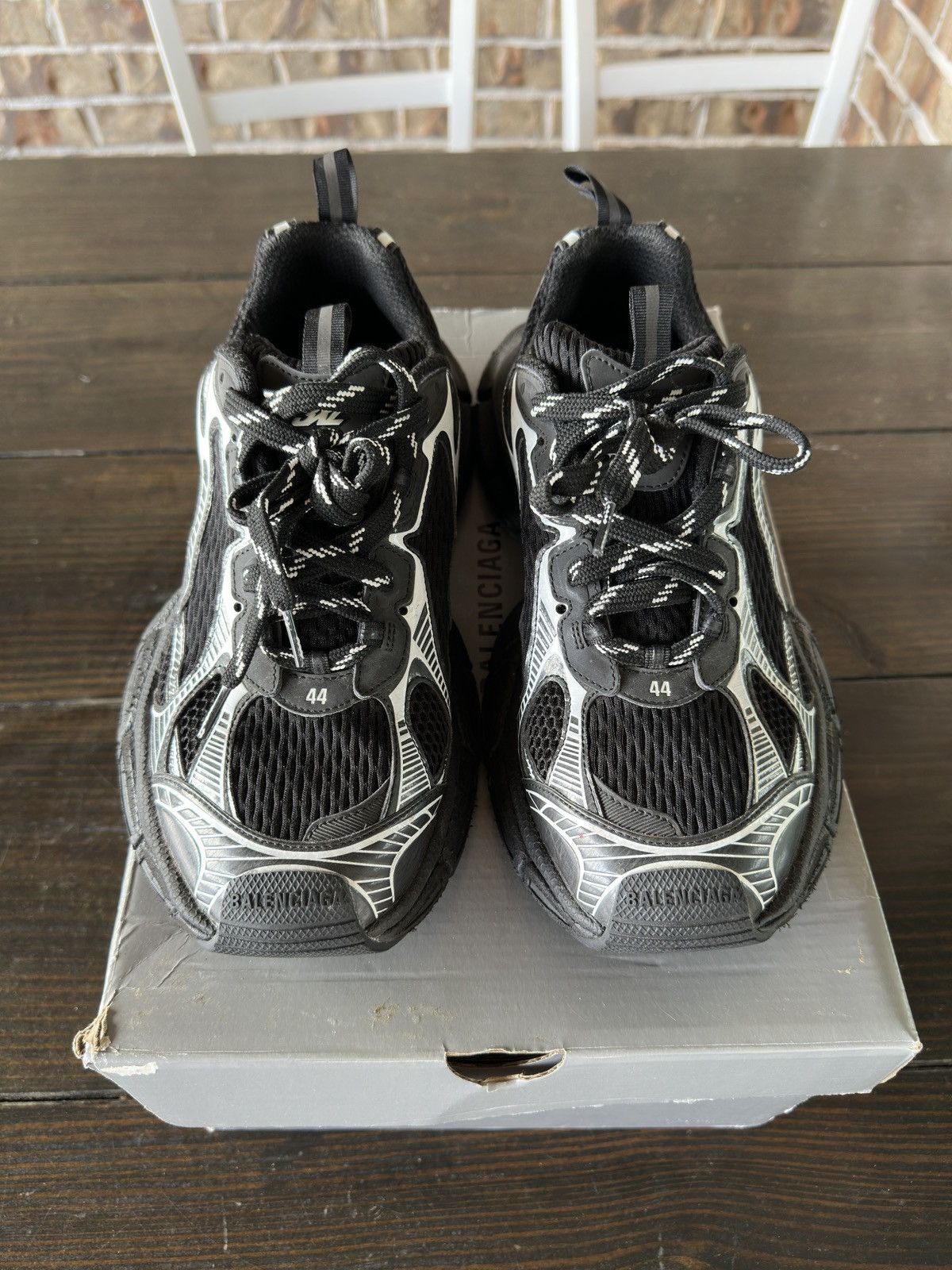 Balenciaga Balenciaga 3XL Sneakers Black Silver Size US 11 / EU 44 - 2 Thumbnail