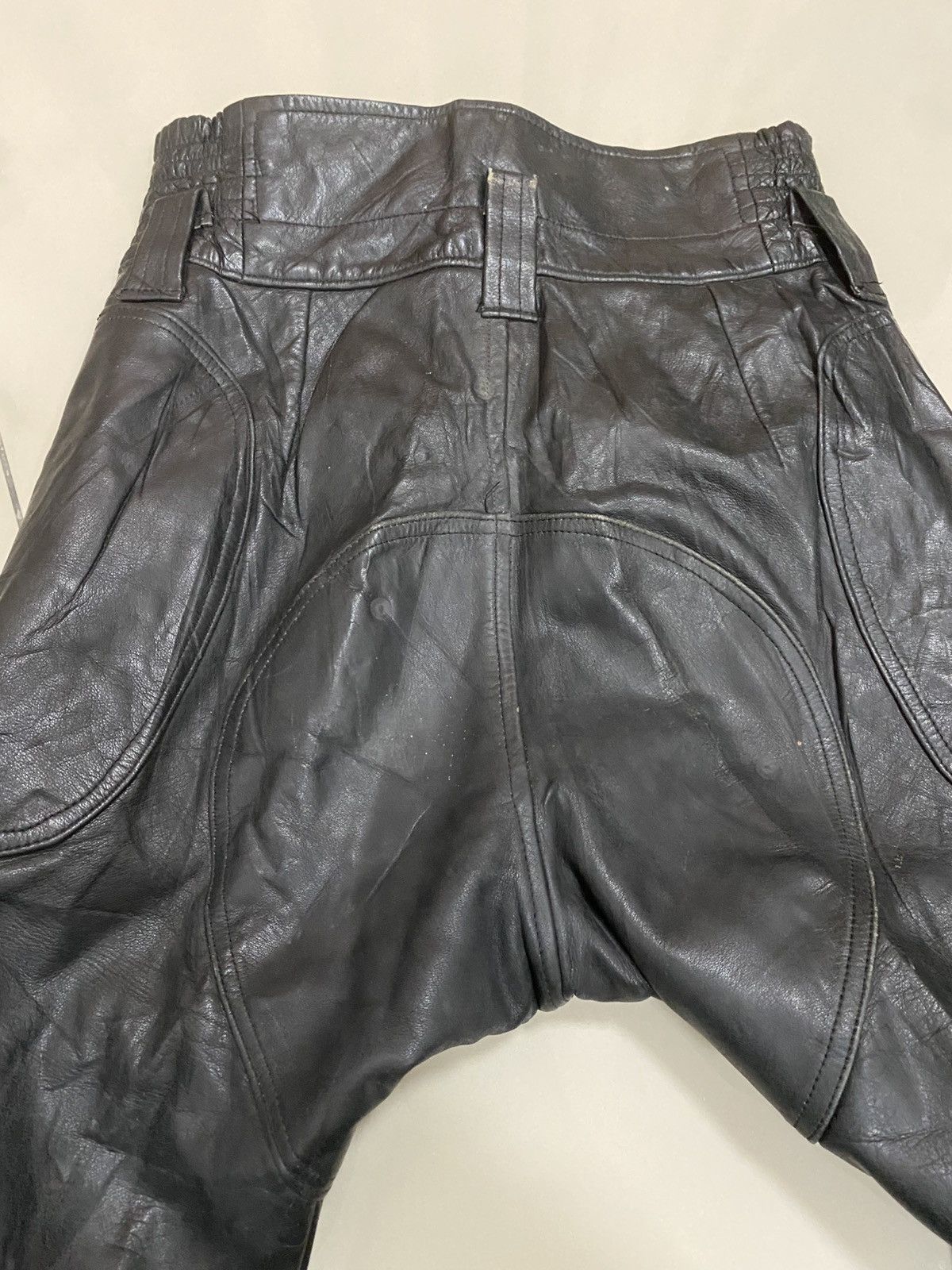 Japanese Brand × Leather × Vintage 90s VTG KUSHITANI HAMAMATSU LEATHER BIKER PANTS Size US 30 / EU 46 - 5 Thumbnail