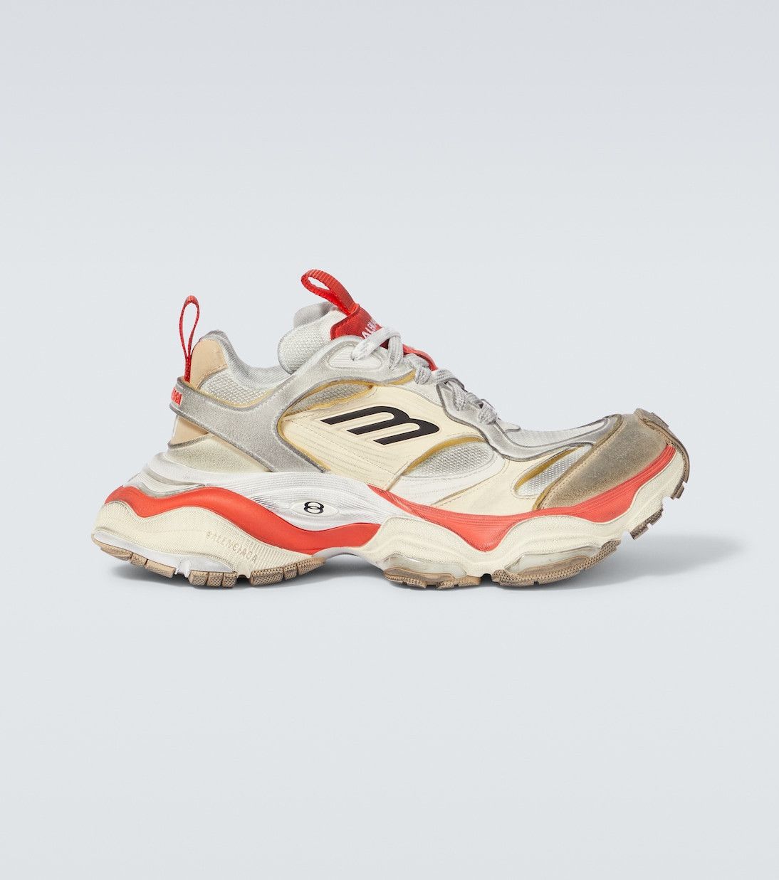Cargo Sneaker in Red/Beige